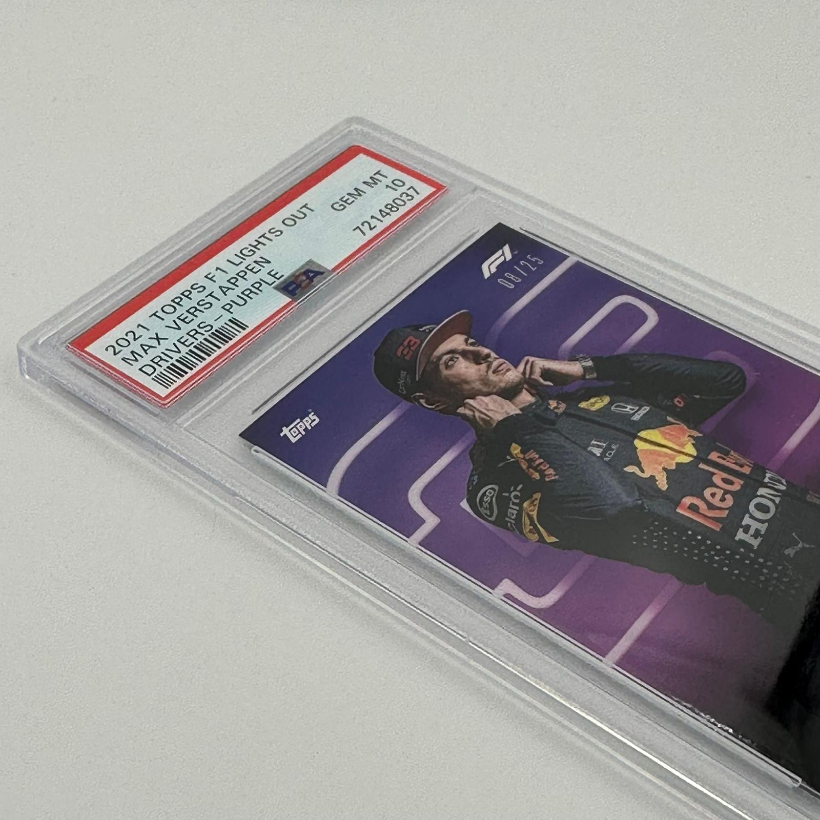 2008 Topps Chrome Max Verstappen Purple Parallel PSA 10 - Rare Racing Collectible for F1 Fans & Sports Memorabilia Enthusiasts - Perfect for Display, Investment & Gifting