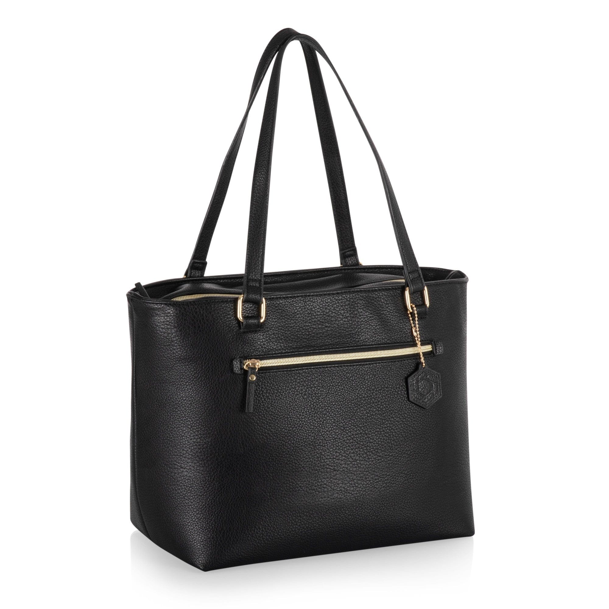 Uptown Cooler Tote Bag - Insulated Black Beach Picnic Tote for Women - Perfect for Pool Parties, Picnics & Grocery Shopping