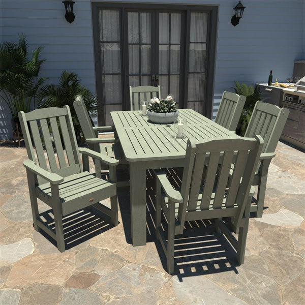 Lehigh 7-Piece Rectangular Outdoor Dining Set - Patio Furniture for Garden, Backyard, Poolside & BBQ Gatherings