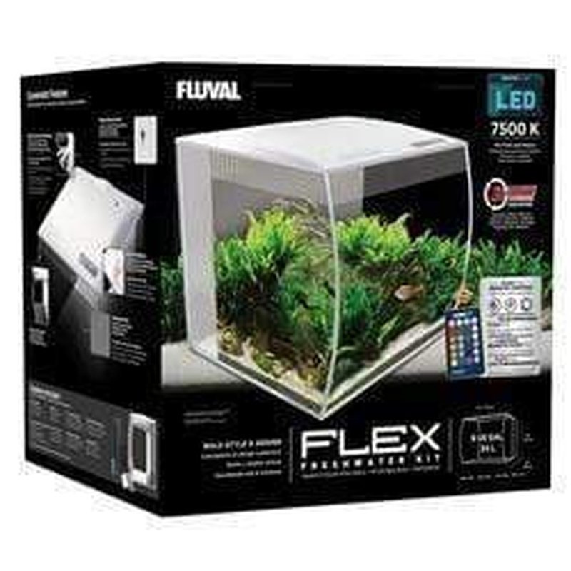 Fluval FLEX 9 Gallon Aquarium Kit with LED Lighting - Complete Fish Tank Starter Set for Beginners | Perfect for Home, Office & Classroom Decor