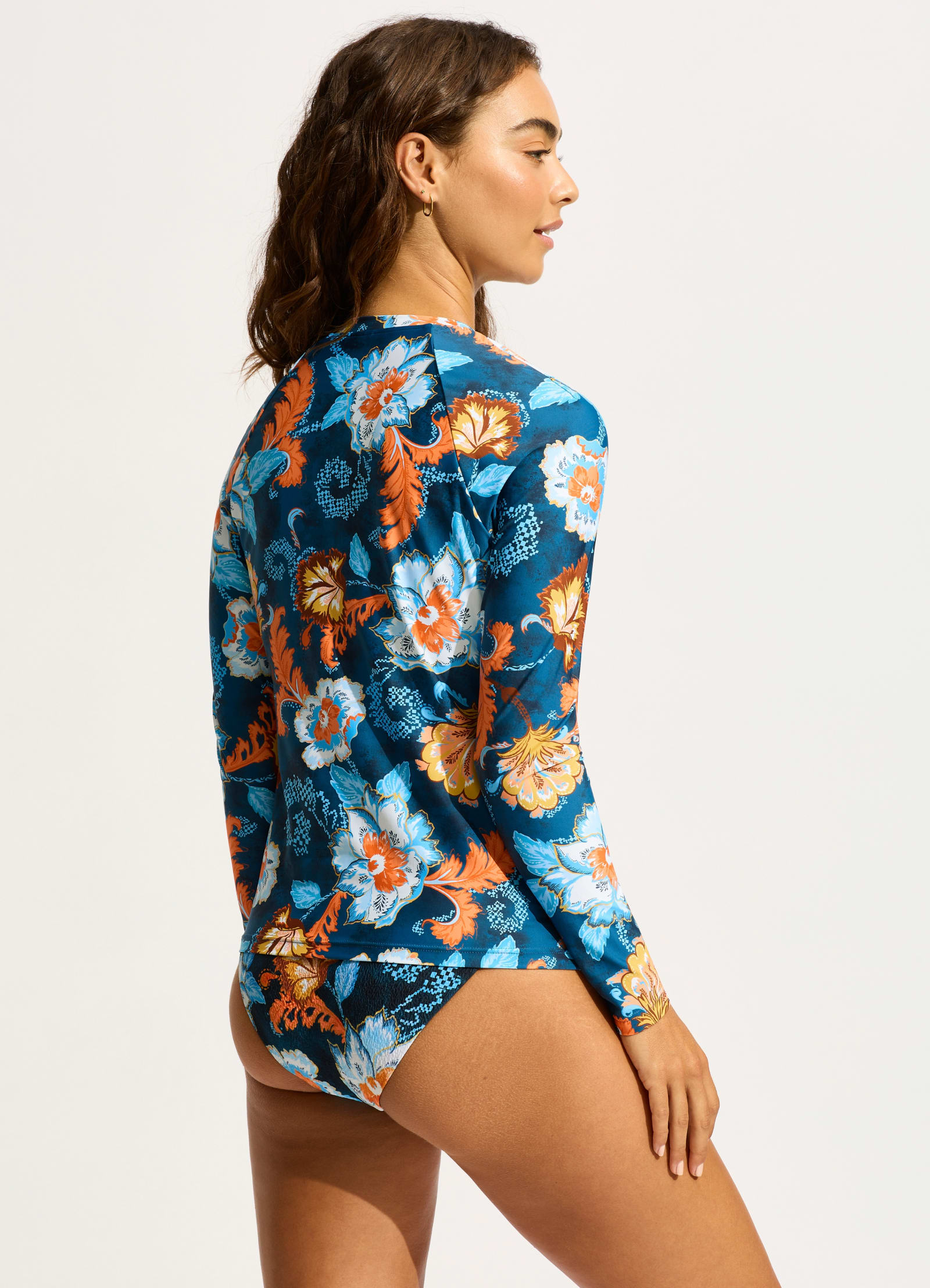 Spring Festival Long Sleeve Rashguard - True Navy Blue UV Protection Swim Shirt for Men & Women - Perfect for Swimming, Surfing, and Beach Activities