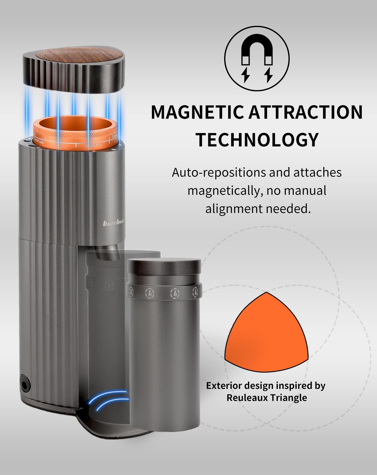 2025 Professional Electric Burr Coffee Grinder - 65g Single Dose Espresso Machine with 90 Grind Settings | Ultra Quiet & Compact Design | Stainless Steel Burrs for French Press, Pour Over & Cold Brew | Easy to Use & Clean for Home & Office Use