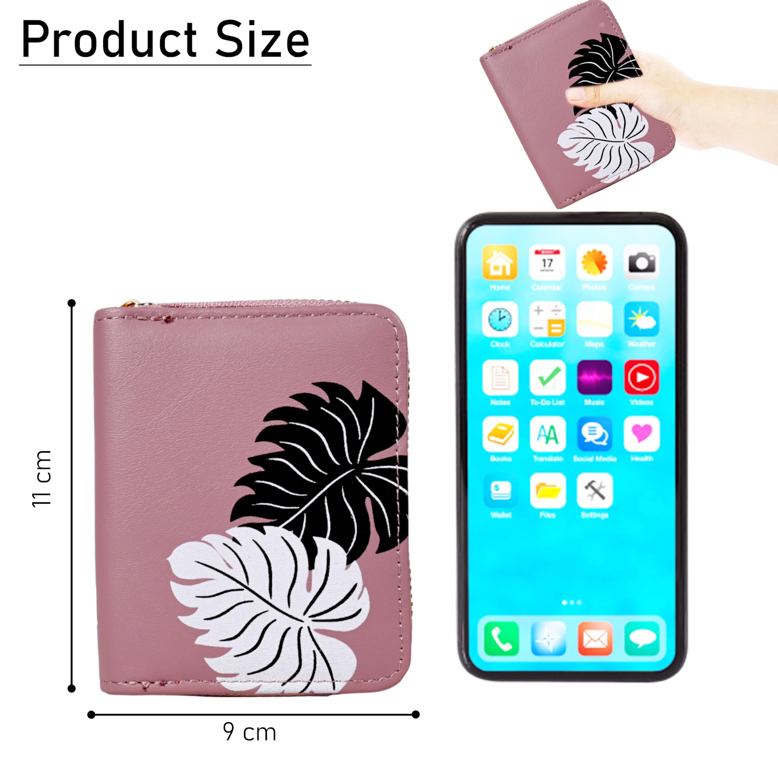 Stylish Women's Small Wallet - Slim Credit Card Holder & Coin Purse with Secure Zipper - Cute Mini Wallet for Girls & Women (Purple) - Perfect for Everyday Use, Travel & Gift Giving