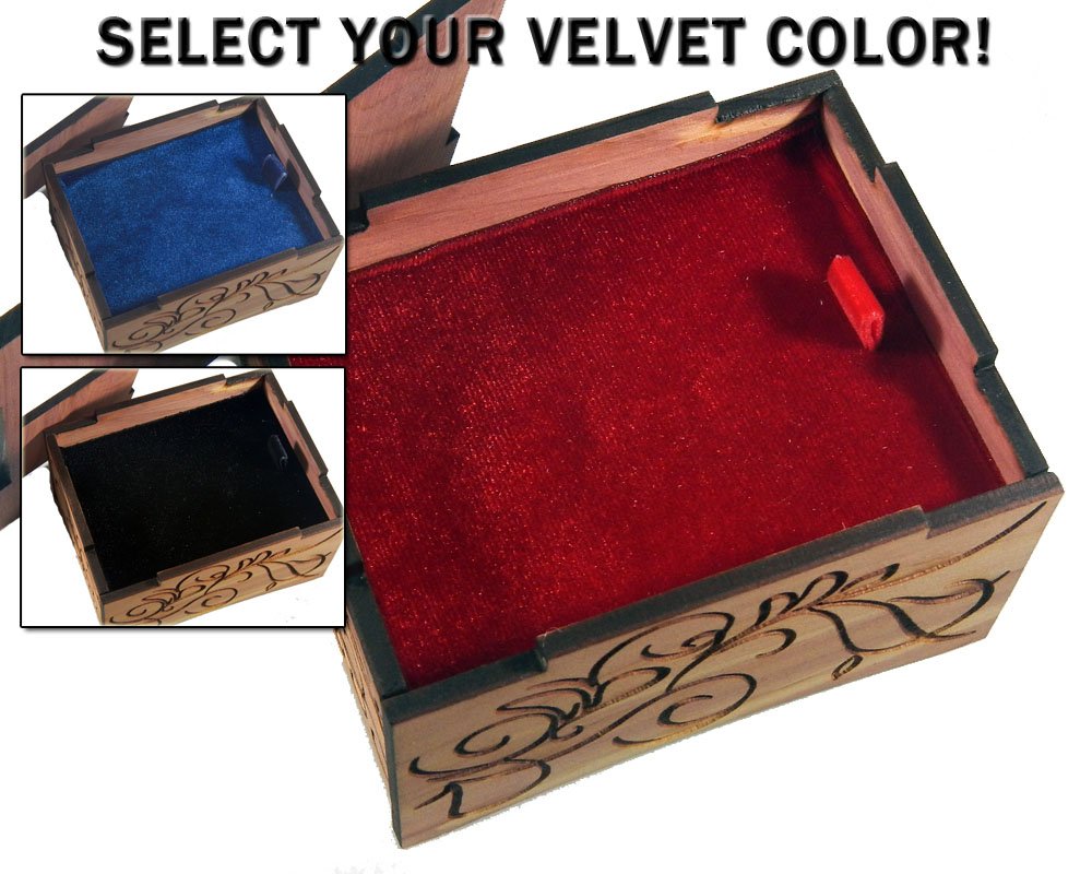 Personalized Laser Engraved Aromatic Red Cedar Music Box - Custom Wind Up Wooden Gift with Red Velvet Interior (Plays 