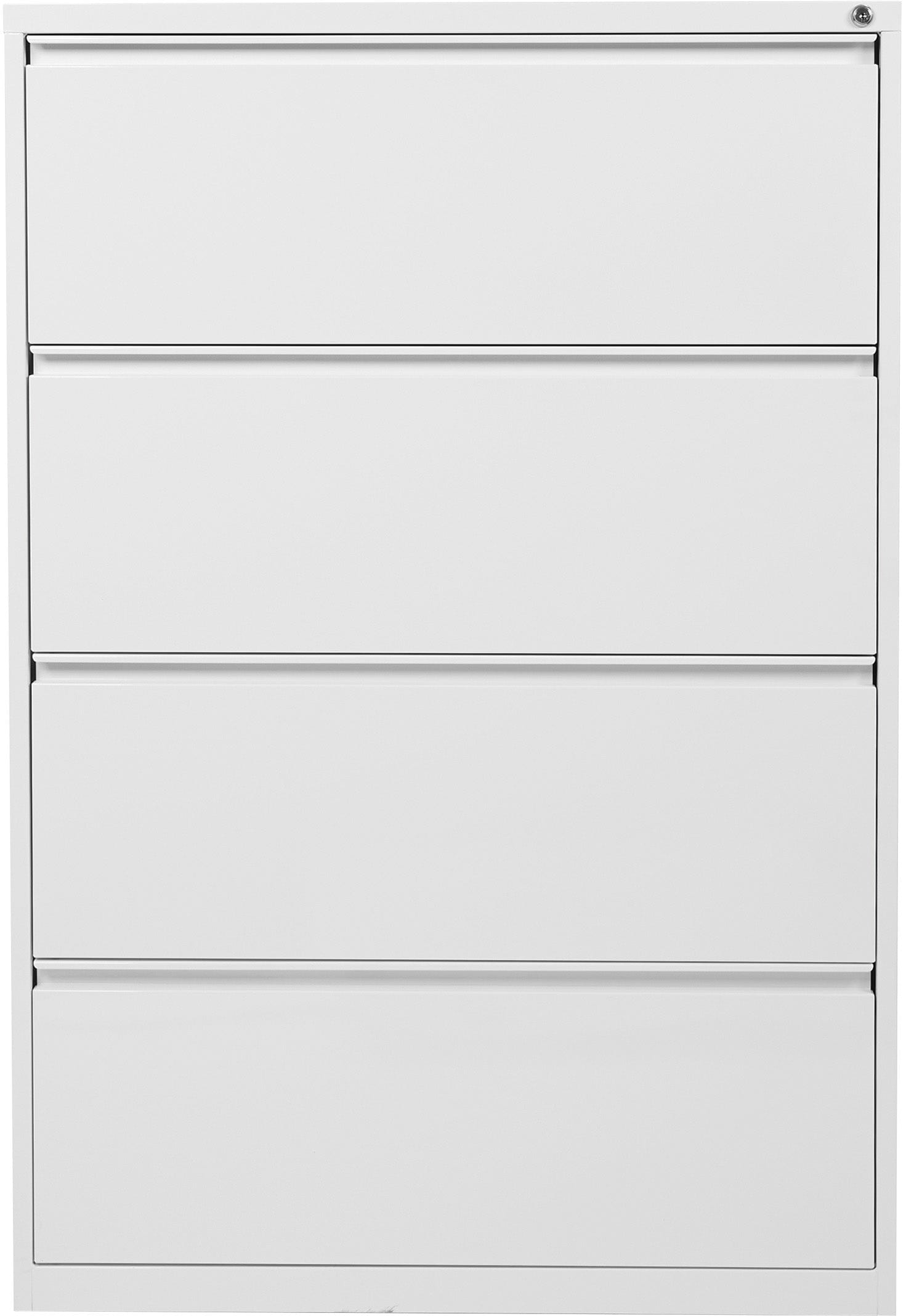 Office Star 4-Drawer Lateral File Cabinet with Removable Core Lock & Adjustable Glides - Secure Document Storage for Home Office or Business Use [LF4]
