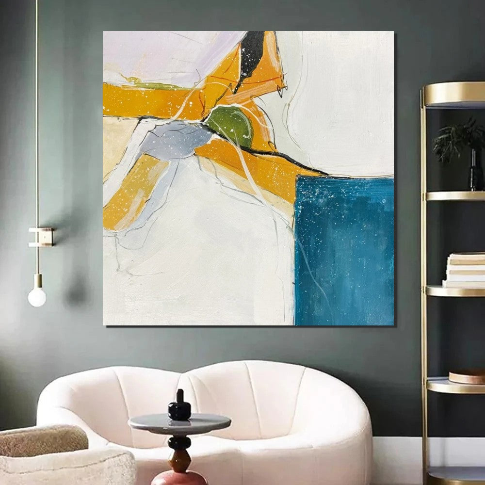 Modern Abstract Acrylic Wall Art Paintings for Bedroom & Living Room Decor - Large Contemporary Simple Canvas Artwork - Perfect for Home, Office & Gift Giving