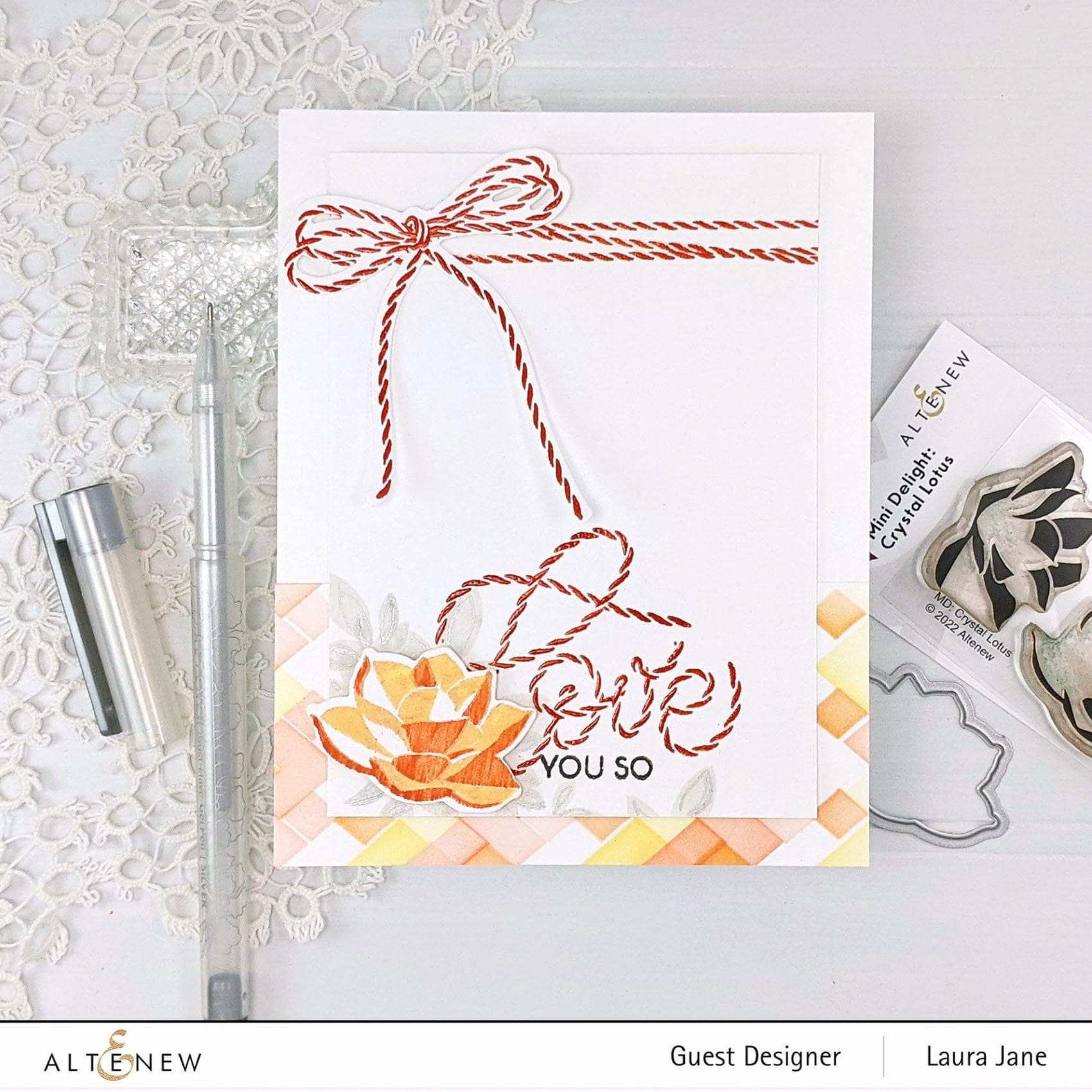 Mini Delight: Crystal Lotus Stamp & Die Set for Card Making, Scrapbooking & DIY Crafts - Perfect for Handmade Greeting Cards, Invitations & Paper Projects