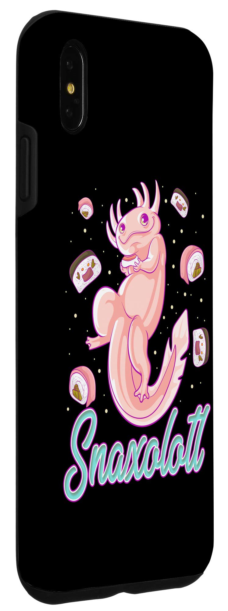 Funny Axolotl Sushi iPhone XS Max Case - Cute Kawaii Animal Food Pun Phone Cover for Girls & Teens - Perfect for School, Work & Daily Use