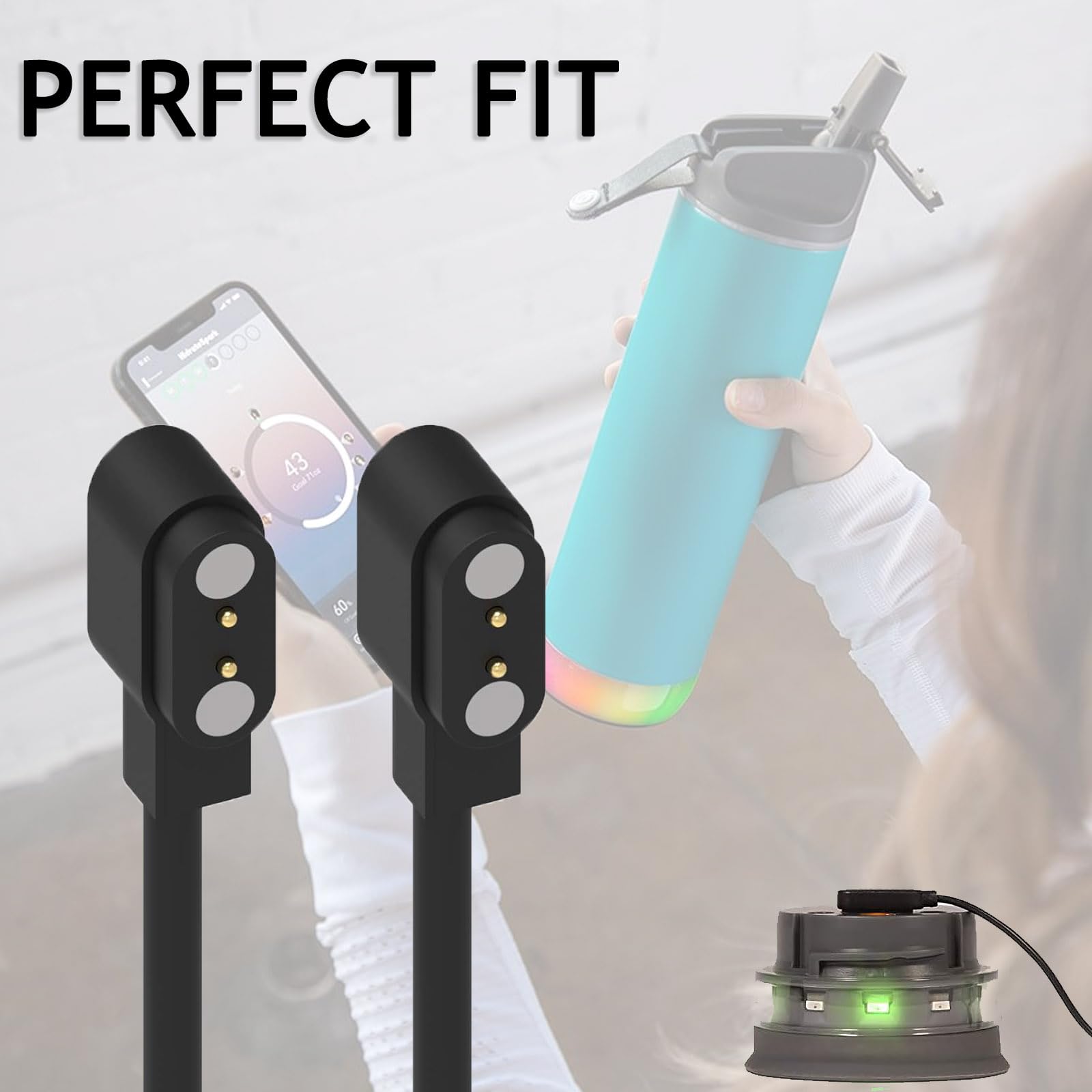 HidrateSpark PRO Charging Cable - Replacement USB Magnetic Charger for HidrateSpark PRO Smart Water Bottle & Tumbler | Fast Charging Accessories for Gym, Office & Travel Use