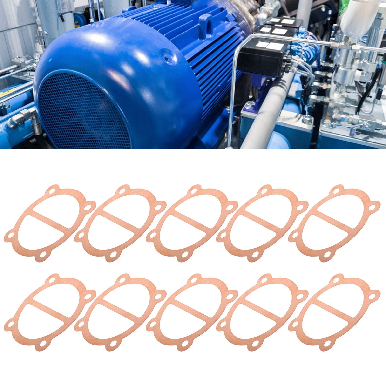 10 Pcs 65mm Copper Air Compressor Gasket Kit - Replacement Cylinder Gasket for Air Pump, HVAC Systems & Industrial Machinery (Durable Sealing Solution)