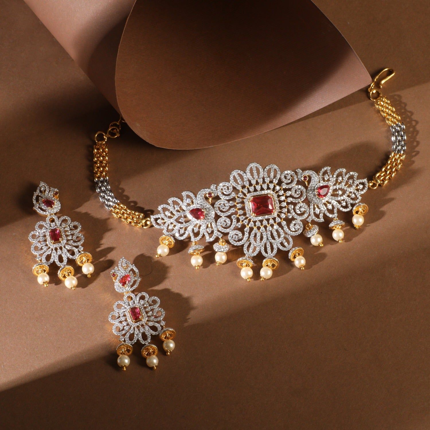 Silas Nakshatra CZ Mini Choker Set - Elegant Cubic Zirconia Necklace for Women | Perfect for Parties, Weddings & Date Nights