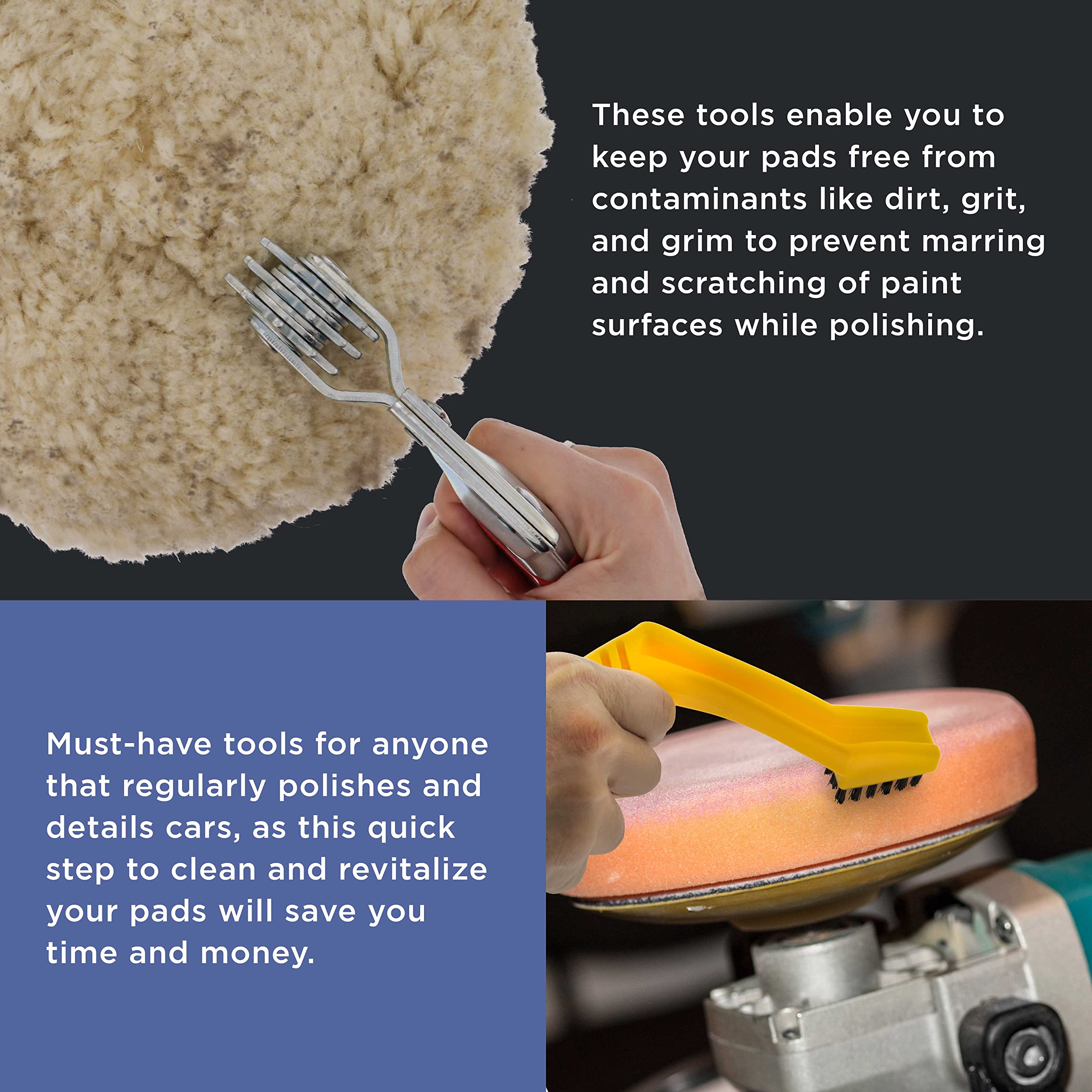 TCP Global Polishing Pad Cleaner - Revitalize Foam & Wool Pads for Auto Detailing