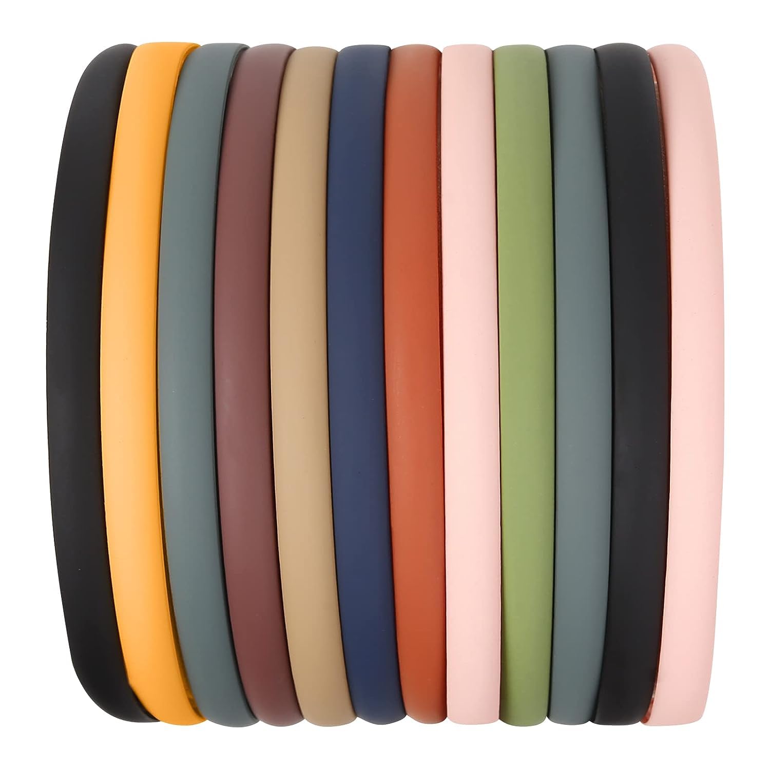 5mm Thin Plastic Headbands for Women & Girls - 12 Pcs Non-Slip Hair Bands with Teeth for Combing & Styling | Perfect Hair Accessories for Teens, Women, Gym, Work & Everyday Use