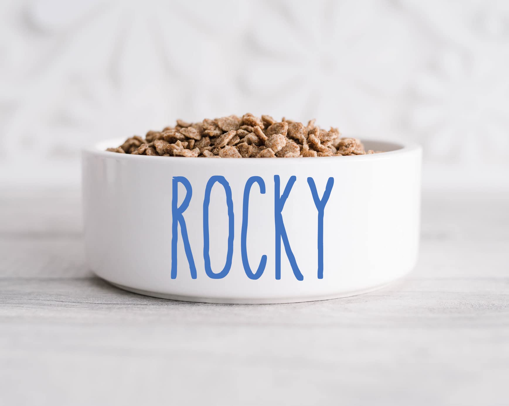 Personalized Pet Bowl with Custom Name - Ceramic Dog & Cat Food and Water Dish - Small & Large Sizes for Cats & Dogs - Perfect for Home, Travel & Outdoor Use (Hero Blue, Small)