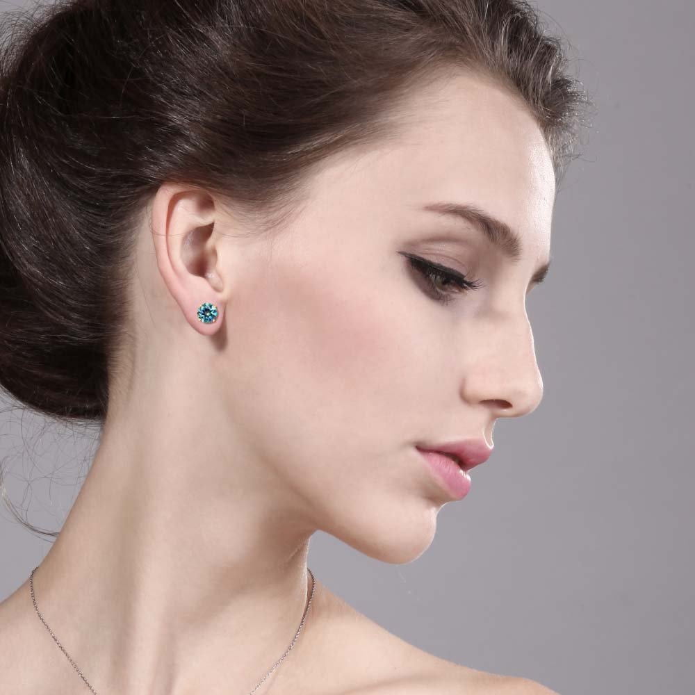 14K Yellow Gold 8MM Round Birthstone Stud Earrings for Women & Men | Gemstone Jewelry Gift for Anniversary, Birthday & Special Occasions