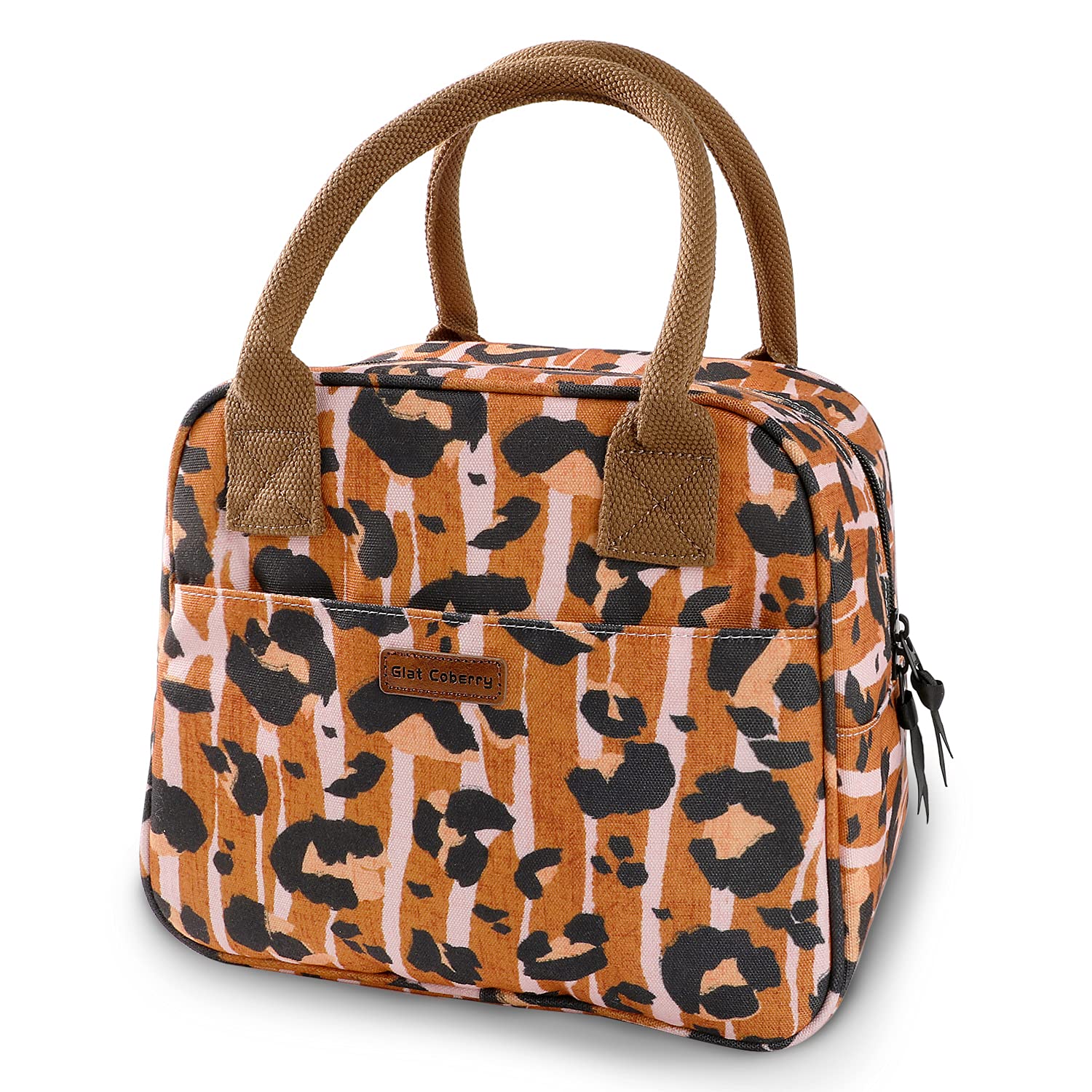 Insulated Lunch Bag for Women & Girls - Leopard Print Cooler Lunch Box for School, Work & Outdoor Picnics
