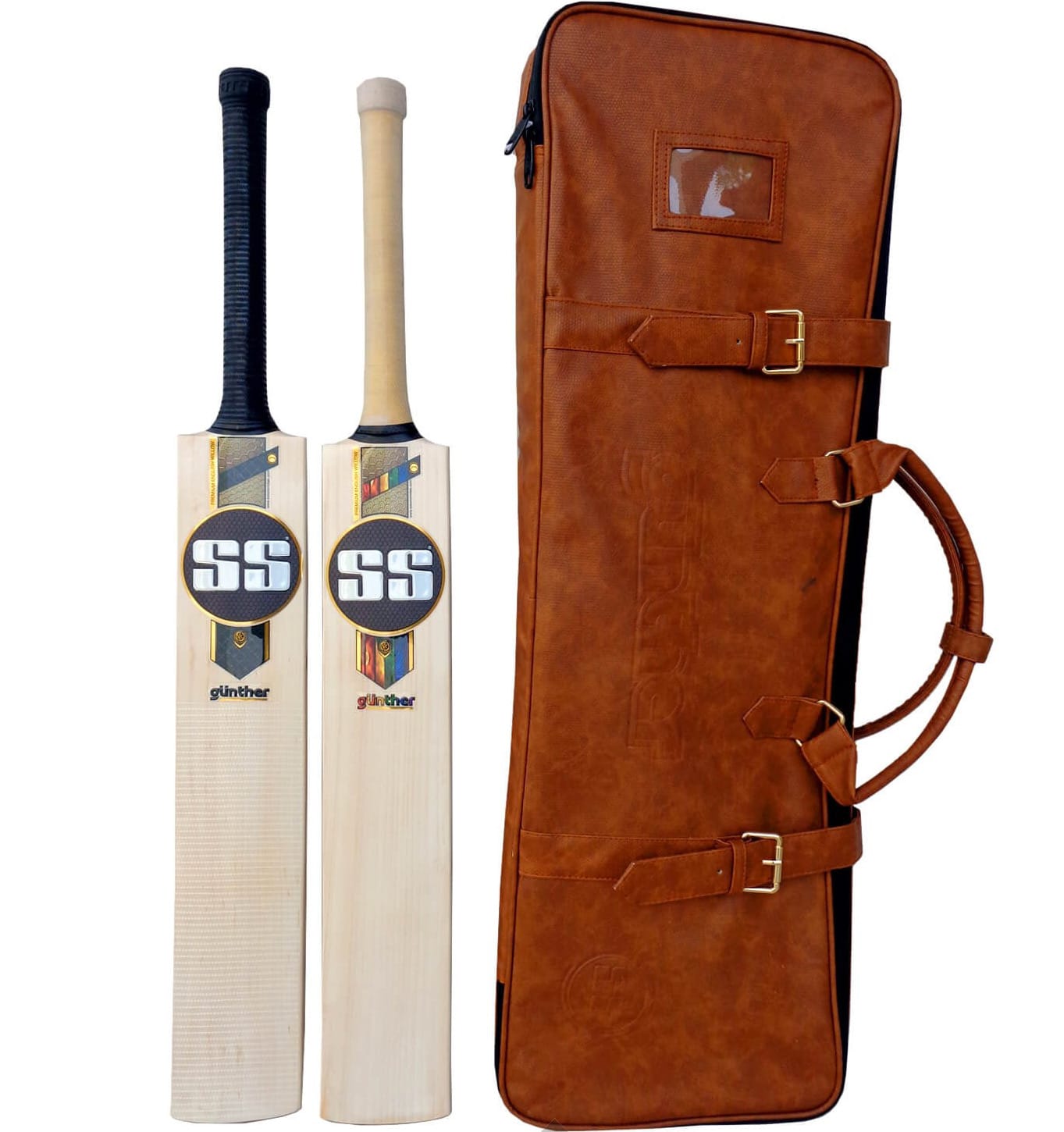 Premium SS Gunther English Willow Cricket Bat Set - 2 High-Quality Bats for Professional & Recreational Cricket Matches | Perfect for Practice, Tournaments & Backyard Games