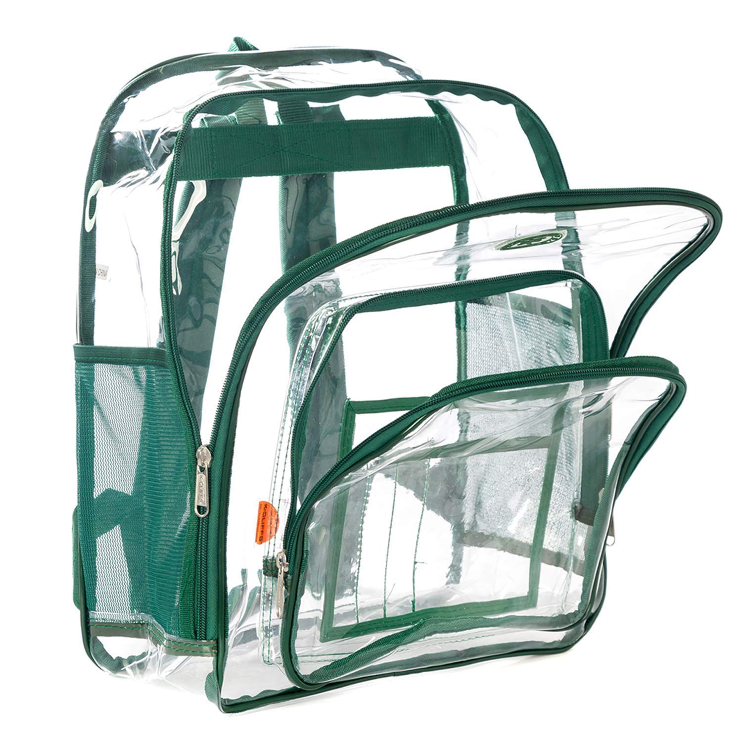 Heavy Duty Clear Backpack - Transparent School Bag with Large Capacity, See Through Security Work Bag for Students & Professionals | Perfect for School, Work, Travel & Stadium Events (Green)