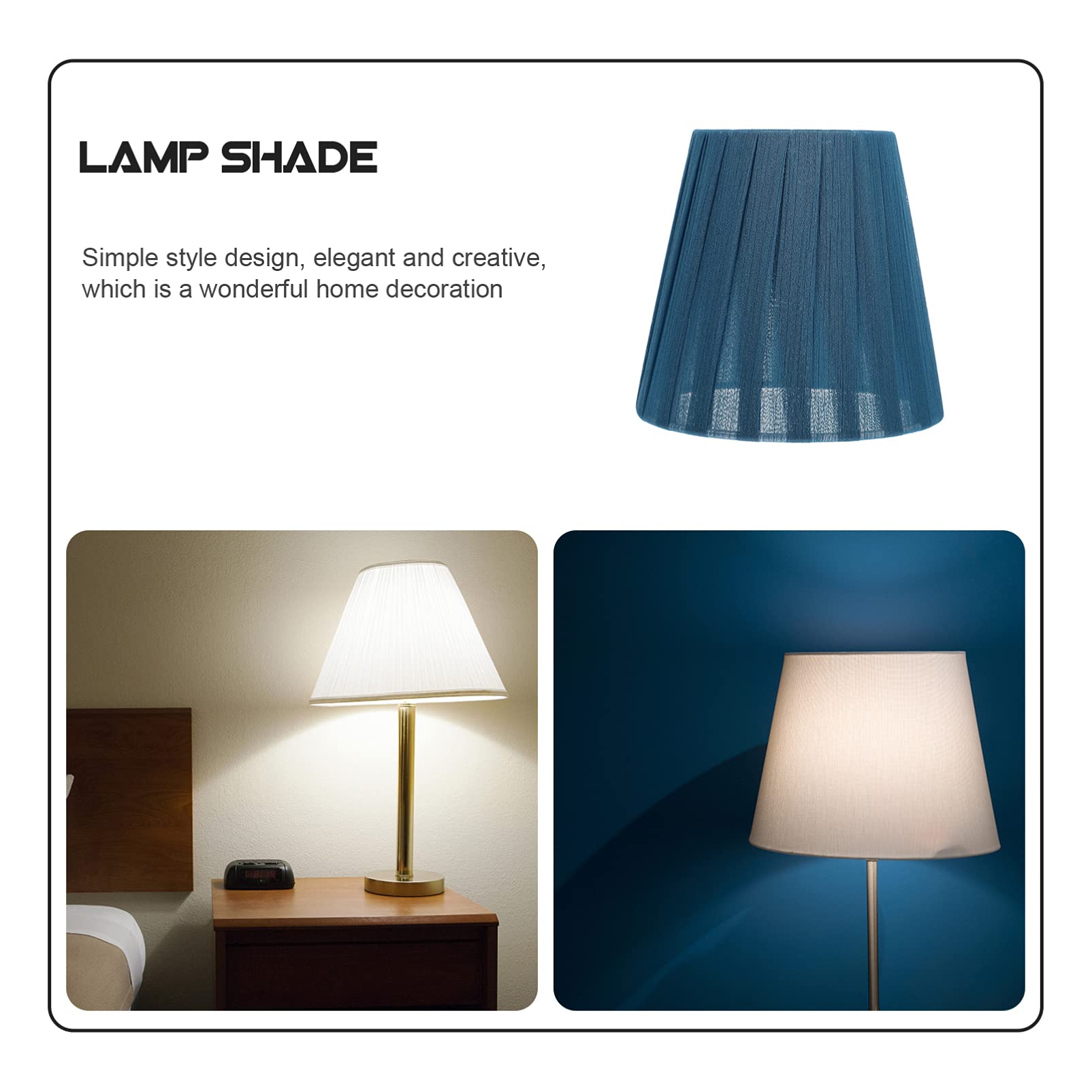 Balacoo 6-Piece Modern Drum Fabric Lamp Shade Set - Replacement Lampshades for Table Lamps, Floor Lamps & Wall Lights in Blue | Home Decor & Living Room Lighting Upgrade