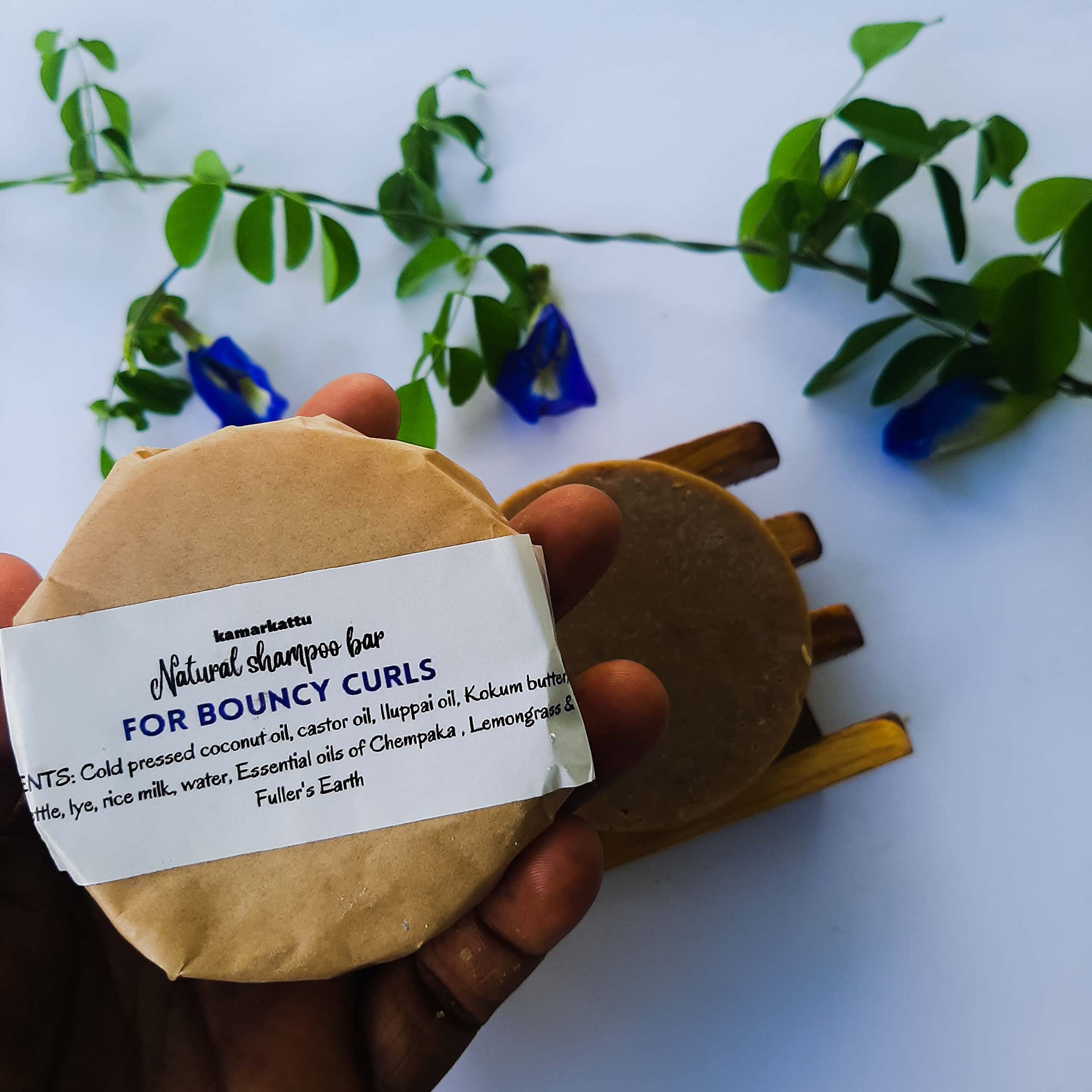 Kamarkattu Natural Shampoo Bar for Bouncy Curls - Sulfate Free, Vegan Hair Care (Pack of 2) - Perfect for Travel & Eco-Friendly Bathroom Routine