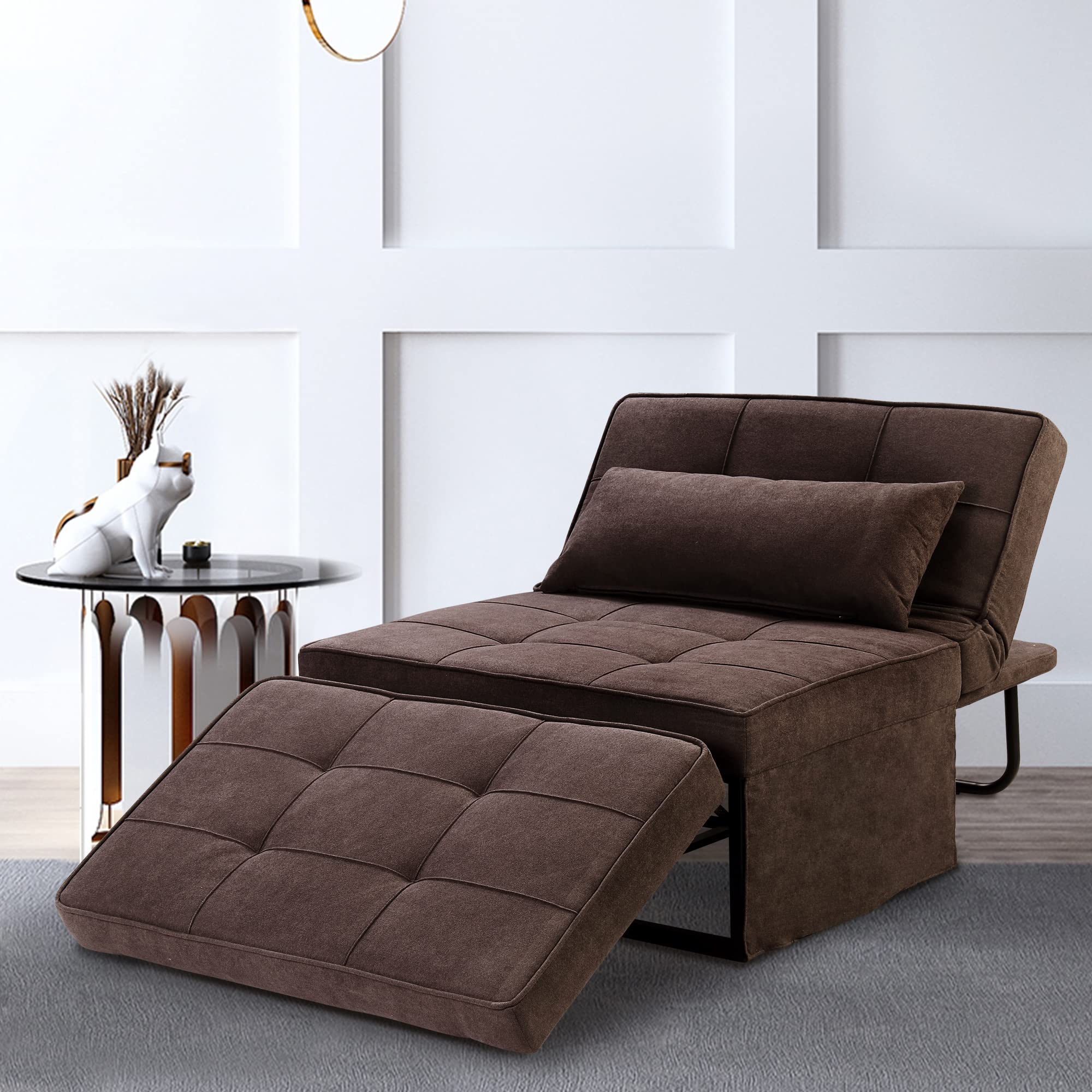 Diophros 4-in-1 Convertible Sofa Bed - Modern Folding Ottoman Sleeper Chair with Adjustable Backrest for Small Spaces | Perfect for Studio Apartments, Guest Rooms & Home Offices