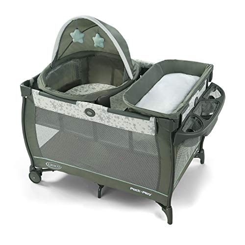 Graco Pack 'n Play Travel Dome Playard with Bassinet & Diaper Changer - Portable Baby Playpen for Travel, Home & Daycare | Includes Travel Bassinet, Full-Size Infant Bassinet & Changing Station | Ideal for Newborns to Toddlers