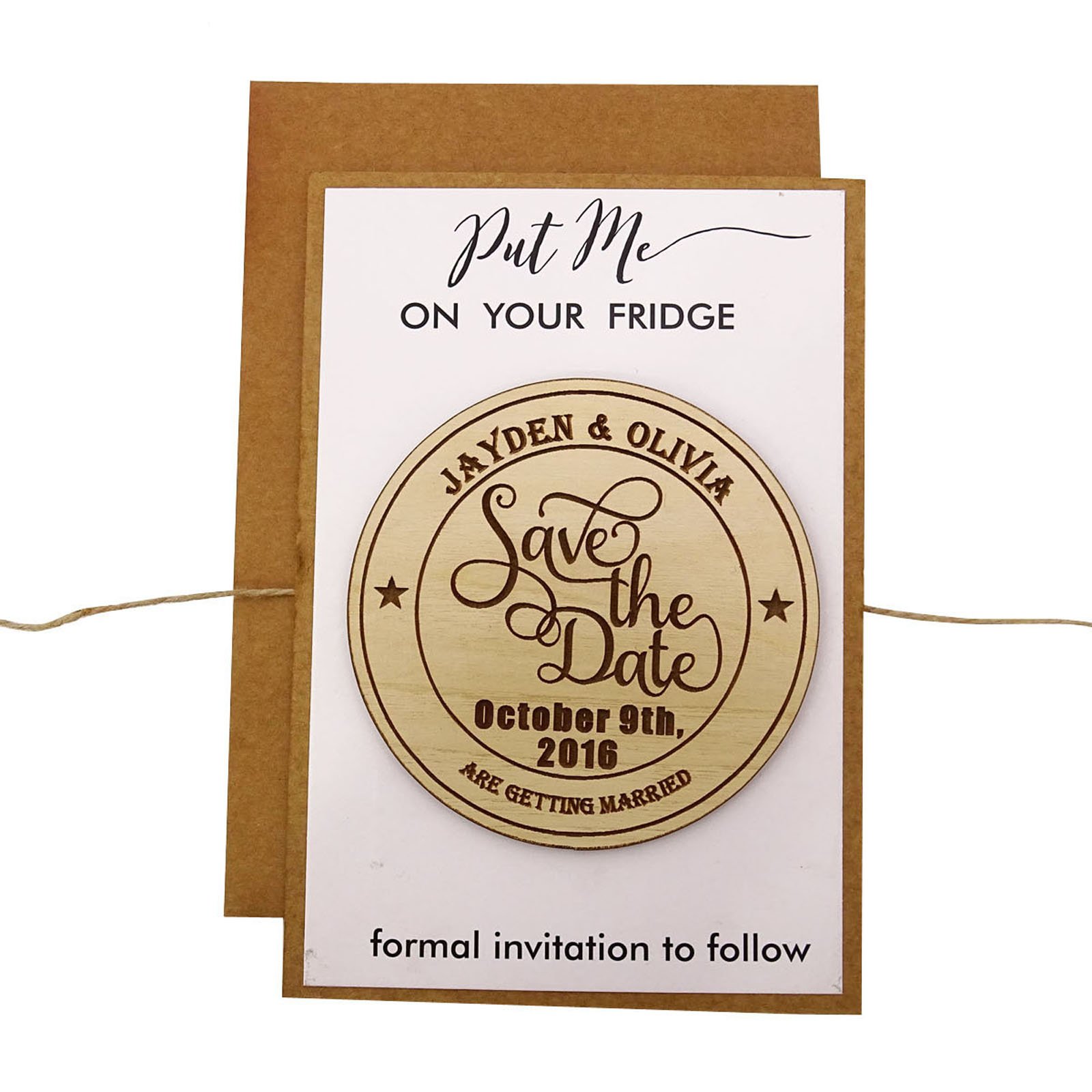 Custom Engraved Wooden Save The Date Magnets - Rustic Wedding Announcements - Perfect for Invitations, Bridal Showers & Wedding Decor