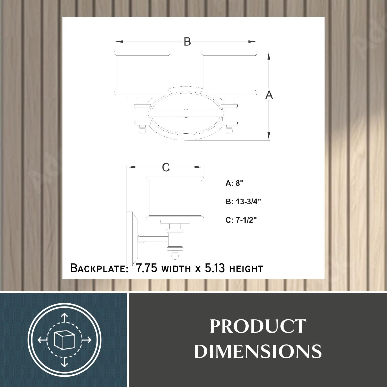 Carlisle 2 Light Chrome Bathroom Vanity Light Fixture - Modern Bathroom Lighting for Vanity Mirror Makeup Area and Powder Room