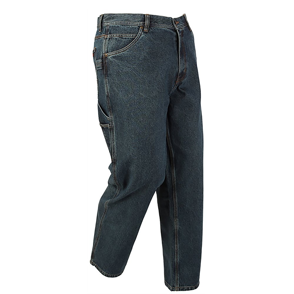 Five Brother Relaxed Fit Flannel-Lined Denim Dungaree - Warm Workwear for Men, Winter Overalls with Comfortable Lining for Outdoor Jobs, Farming, and Cold Weather Activities