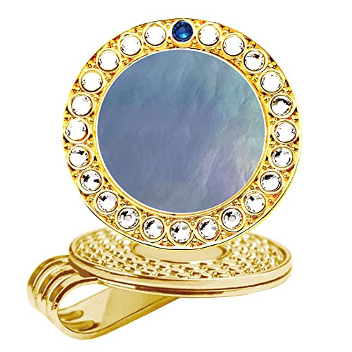 Blue Pearl With Blue Crystal (Gold Clip)