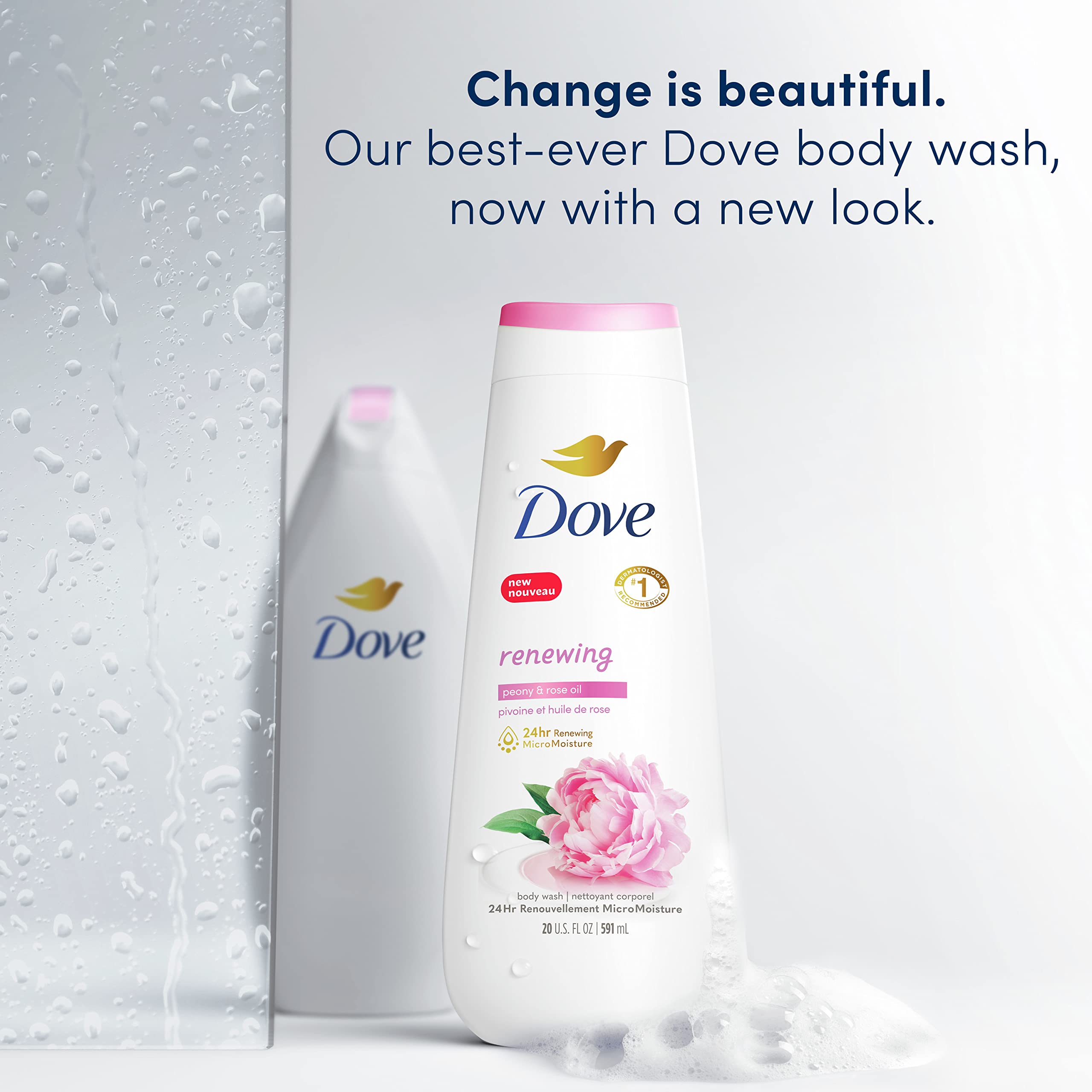 Dove Body Wash Peony Rose Oil & Lavender Chamomile - Hydrating for Dry Skin & Relaxation