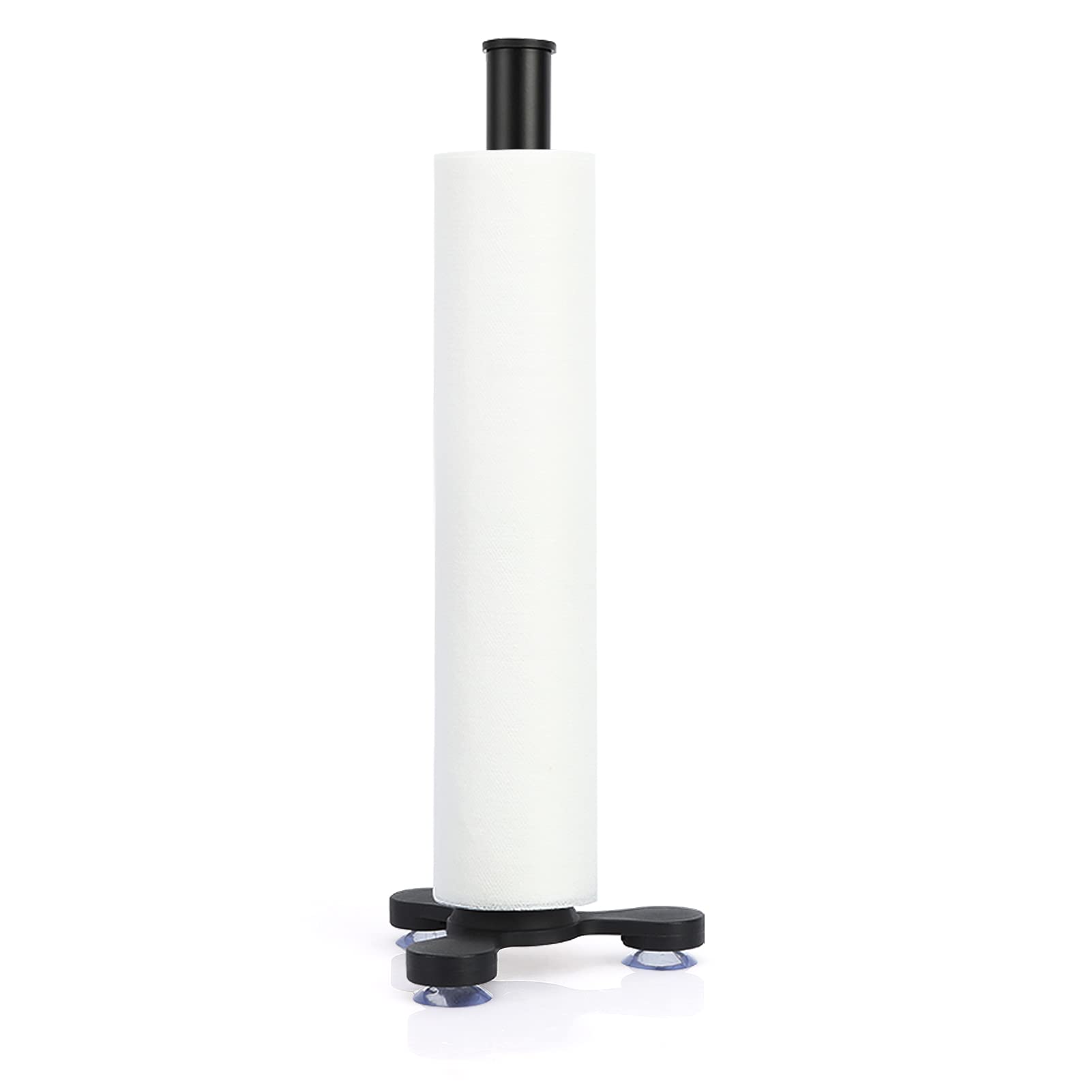 Sturdy Aluminum Paper Towel Holder with Suction Cup - Easy Tear, Rust-Proof Standing Towel Dispenser for Kitchen Counter & Dining Table | Perfect for Cooking, Cleaning & Entertaining
