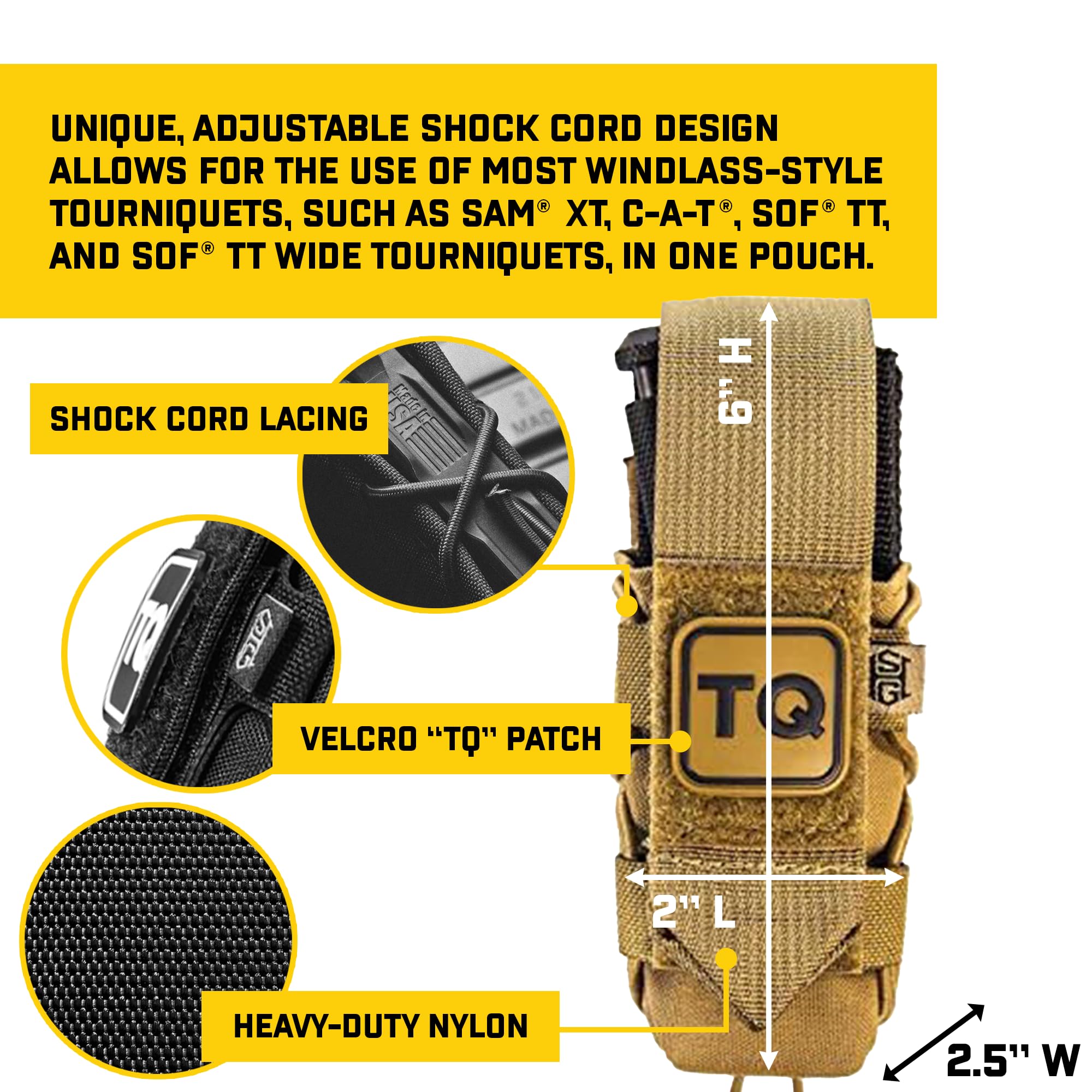 High Speed Gear® - Professional Tourniquet Taco® Pouch for Police, Military & First Responders | Coyote Brown MOLLE Medical Pouch | Tactical First Aid & Emergency Preparedness Gear