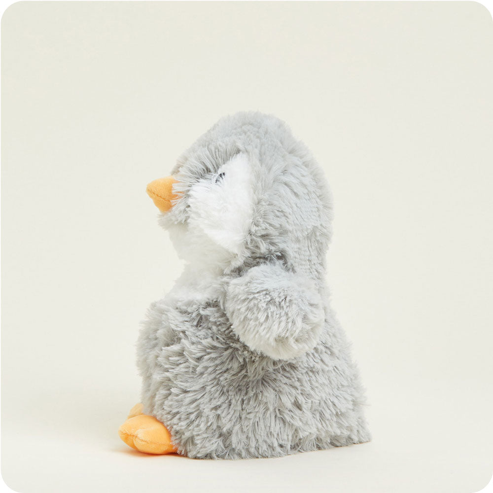 Gray Penguin Warmies - Ultra Soft Plush Stuffed Animal with Microwavable Heat Therapy for Kids & Adults - Perfect for Stress Relief, Cuddling, and Cold Weather Comfort