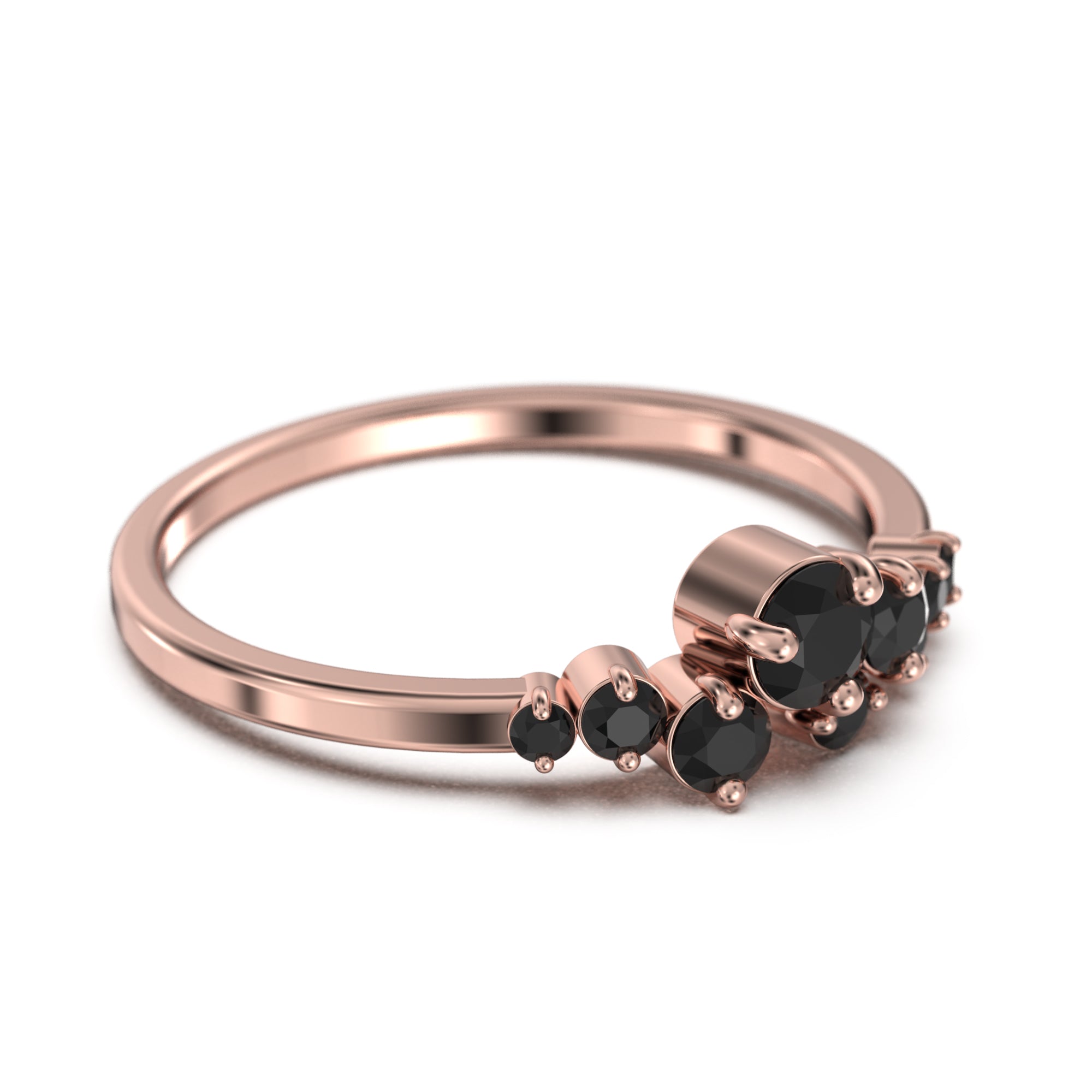 0.65 Ct Round Black Diamond Moissanite Classic Ring - 18K Gold Over Silver Wedding Band for Women - Anniversary Gift, Engagement Ring, Promise Ring - Perfect for Special Occasions & Everyday Wear