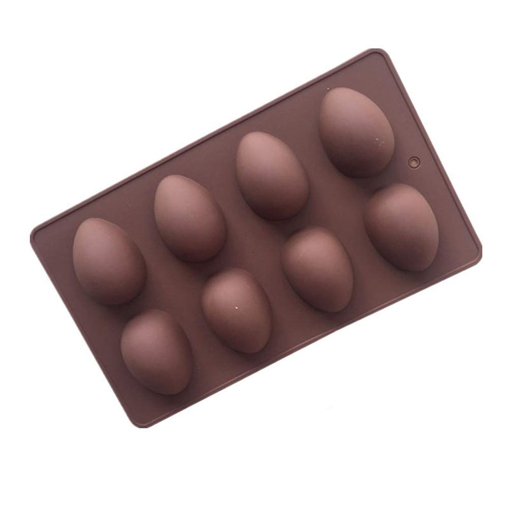 INOOMP 2-Pack 8-Cavity Egg Shaped Silicone Molds for Easter - Perfect for Making Chocolate Candies, DIY Desserts & Holiday Baking (Easter Egg Candy Molds, Chocolate Molds, Baking Supplies)