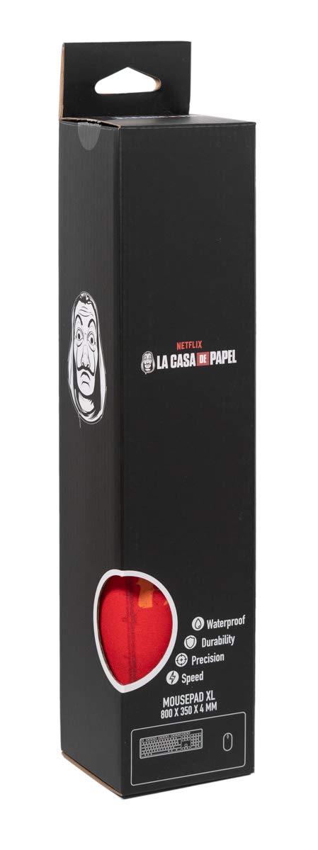 Erik Money Heist XXL Gaming Mouse Pad - 31.5 x 13.78 Inch Non-Slip Rubber Base Desk Mat for Keyboard & Mouse - Perfect for Gaming, Office & Work Setup - Great Gift for Gamers & Fans