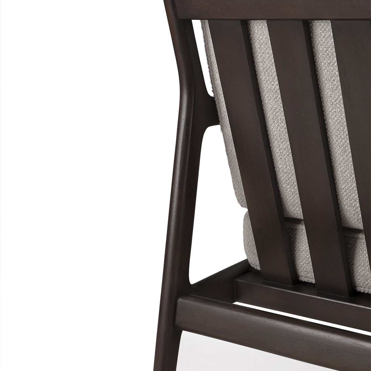 Jack Fabric Lounge Chair - Mahogany Dark Brown & Ivory Upholstery - Comfortable Modern Accent Chair for Living Room, Bedroom, or Office