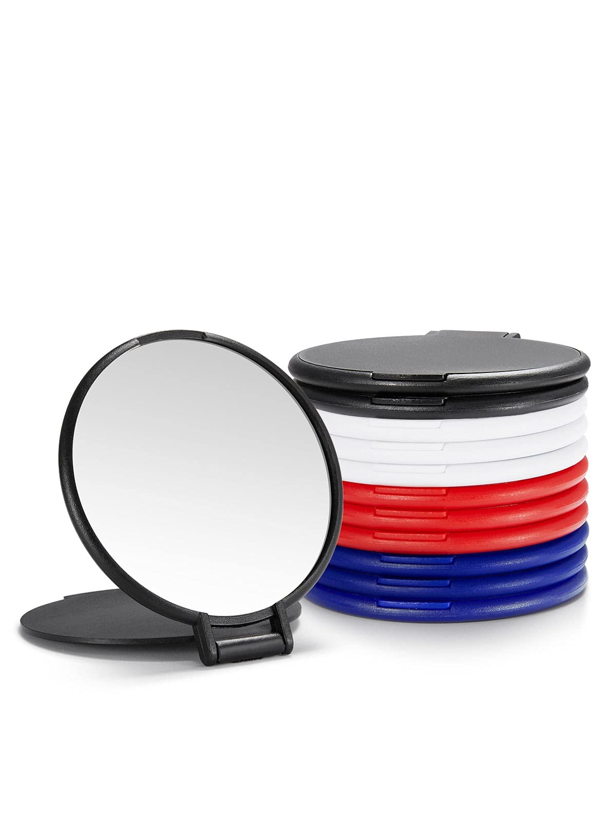 12-Pack Round Compact Makeup Mirrors for Purse - 4 Colors, Portable Travel Mirror for Touch-Ups, Great for Cosmetics, Gifts & Bridal Party Favors