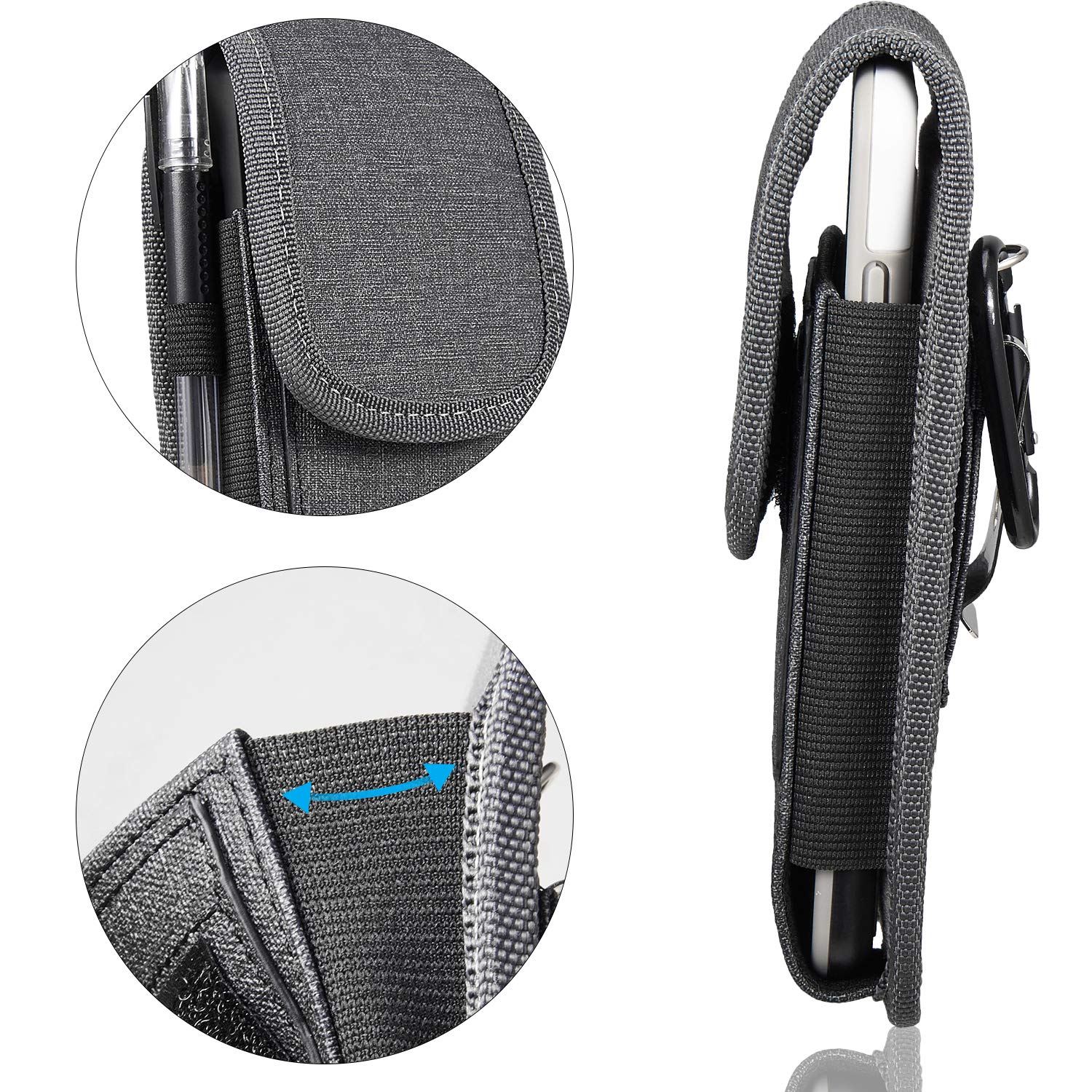 Premium Linen Belt Clip Holster Case for iPhone XR, 11, 12, 13 - Slim Carrying Pouch with Built-in ID Card Holder | Perfect for Work, Travel & Outdoor Activities