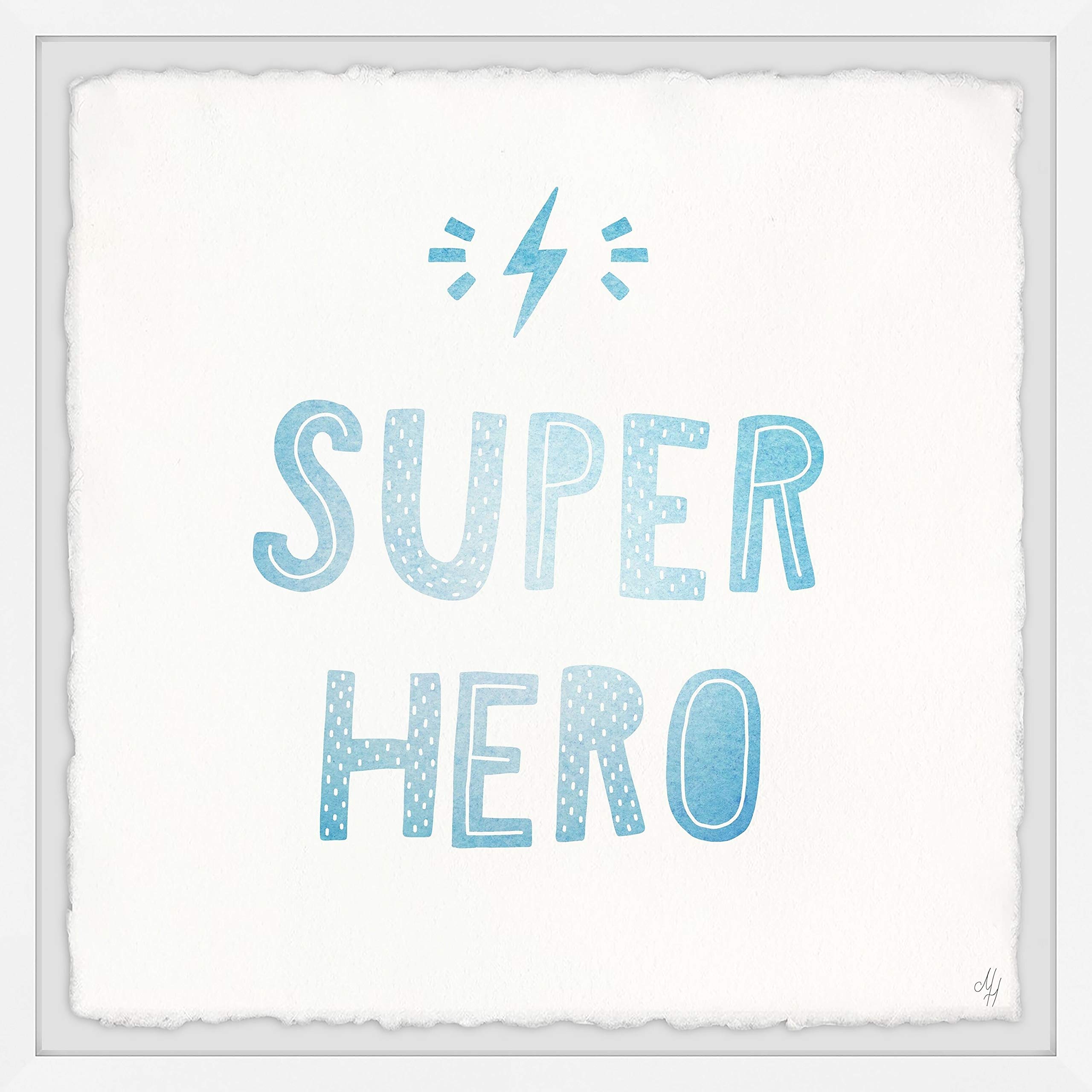 Handmade Superhero Lightning Framed Print 32x32 - Marmont Hill Wall Art for Superhero Bedroom & Office Decor