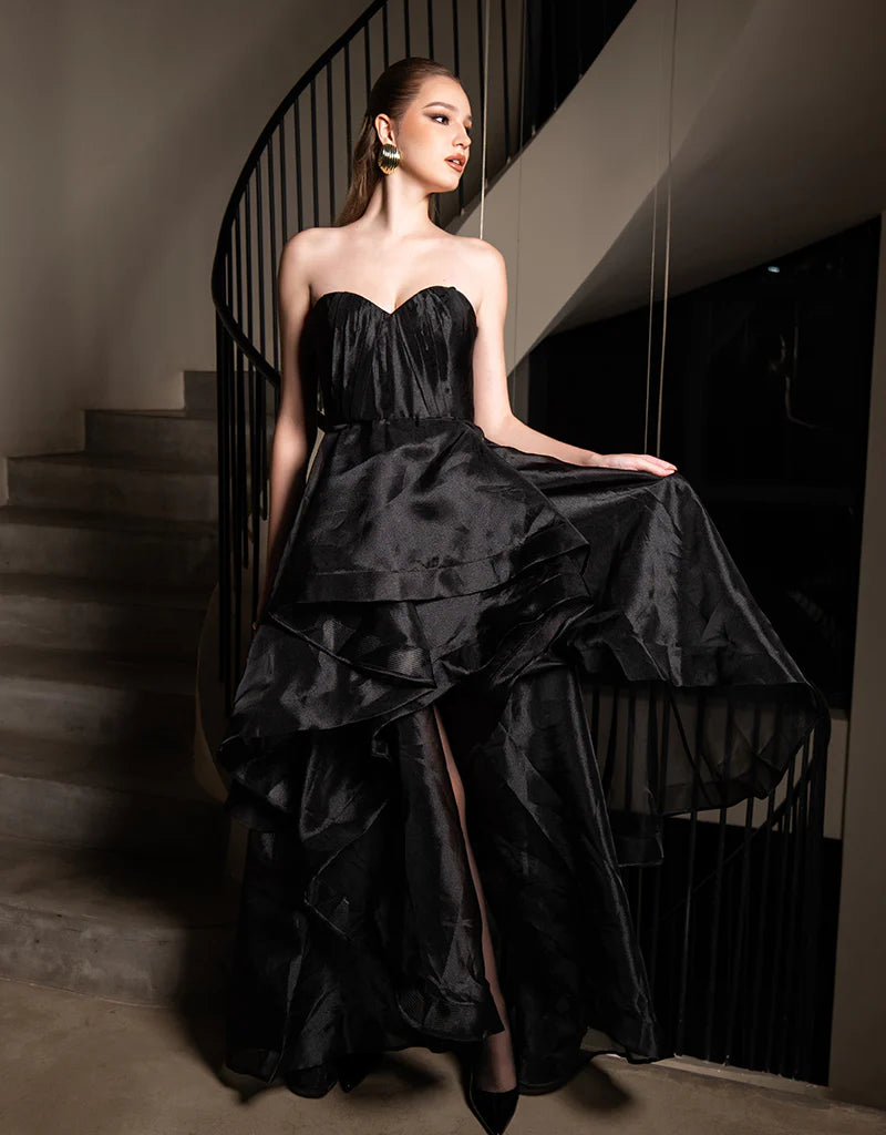 Elegant Strapless Hi-Low Evening Gown for Prom, Wedding & Special Occasions | Adelaide Style Formal Dress