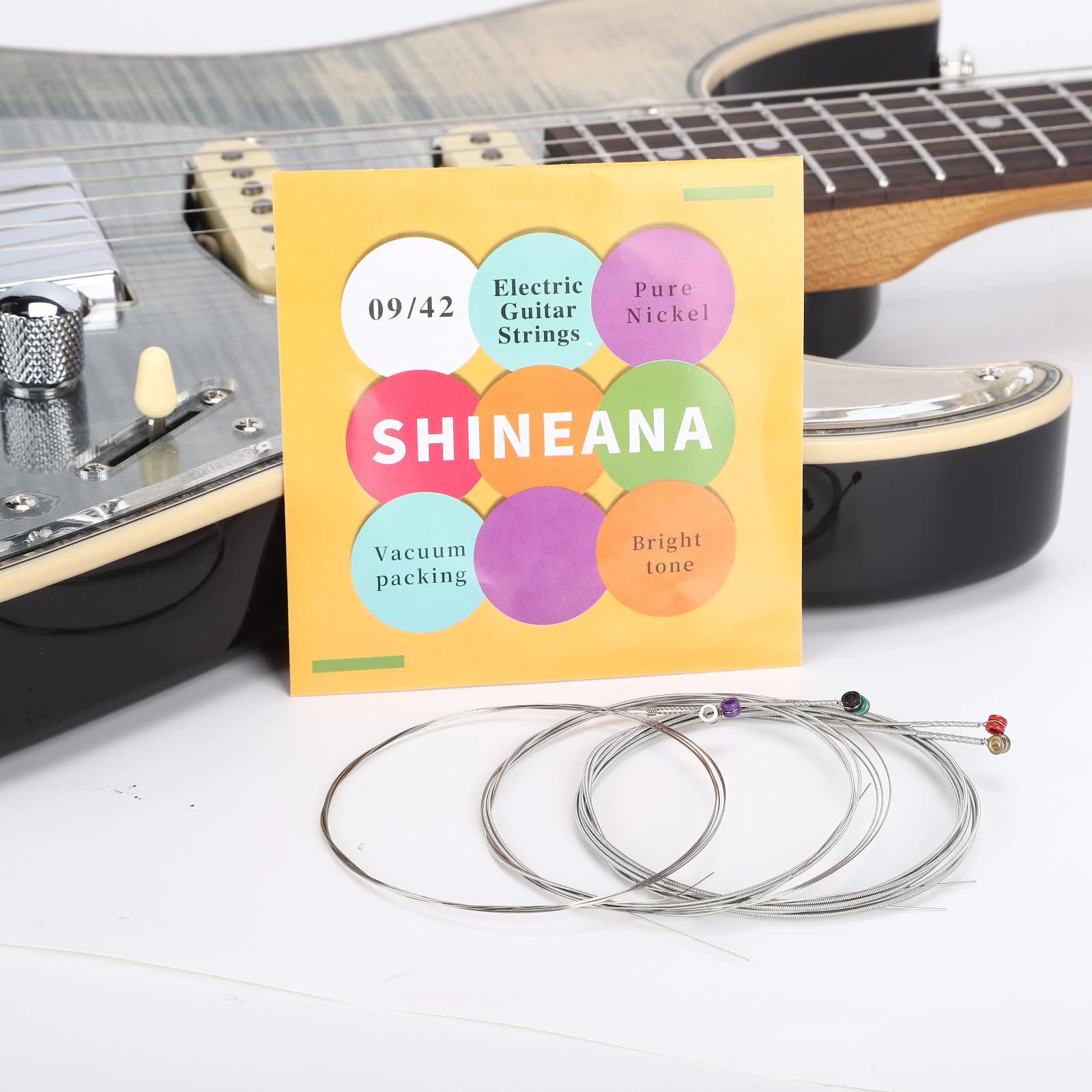 Electric Guitar Strings 3-Pack Bundle - Nickel Plated High Carbon Steel 6-String Set (9/42) for Bright Tone & Comfortable Feel | Long Lasting Performance | Perfect for Rock, Blues & Studio Recording