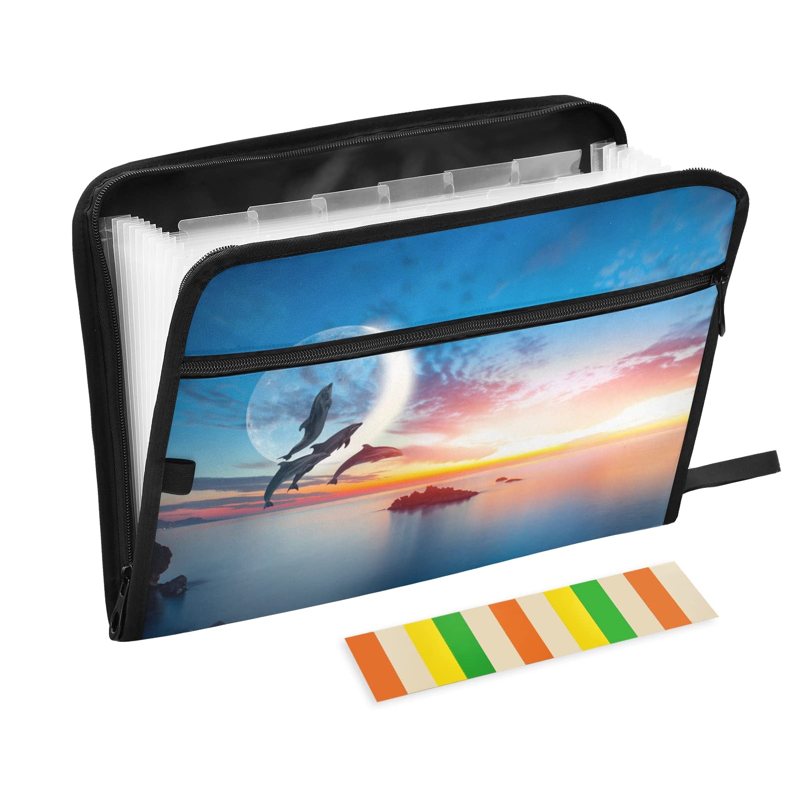 UMIRIKO 13-Pocket Expanding File Folder with Sticky Labels - A4 Letter Size Accordion Document Organizer with Zipper Closure - Perfect for Office, School & Home Organization (20220848)