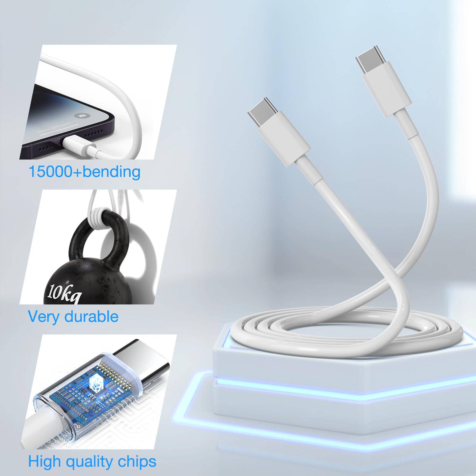 MFi Certified 20W PD USB C Fast Charger & 6FT Cable for iPhone 15/16 Series, iPad Pro/Air/Mini - UK Power Adapter (2-Pack) | Perfect for Home, Office & Travel Charging
