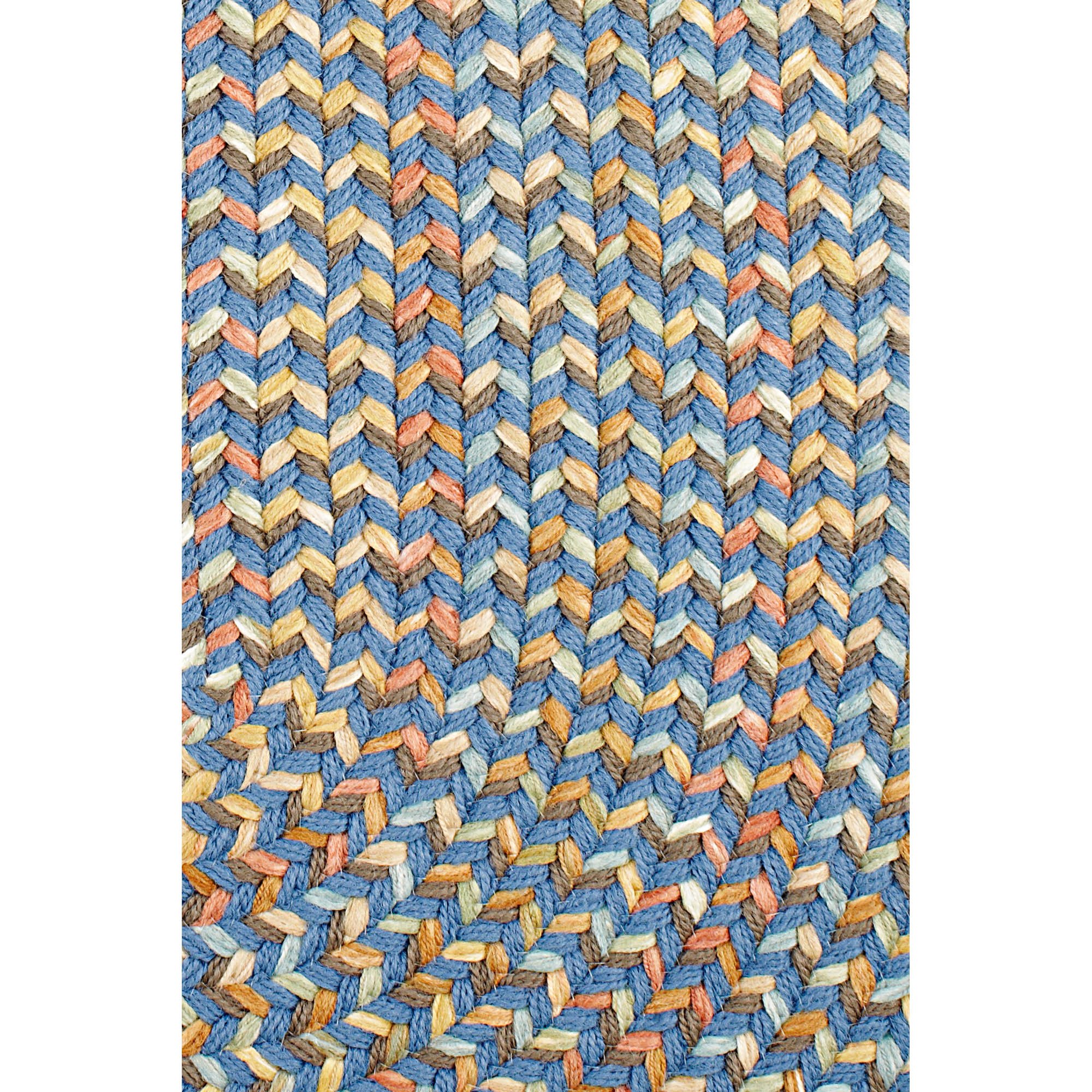 Super Soft Confetti Braided Traditional Runner Rug - Marina Blue, 2'x6' Non-Slip Area Rug for Hallway, Kitchen & Entryway Decor