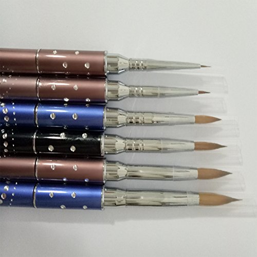 6-Piece Dental Lab Porcelain Ceramic Brush Pen Set - Pure Ermine Hair Artist Brushes for Ceramists & Dentists | Perfect for Porcelain Painting, Crown Work & Dental Prosthetics