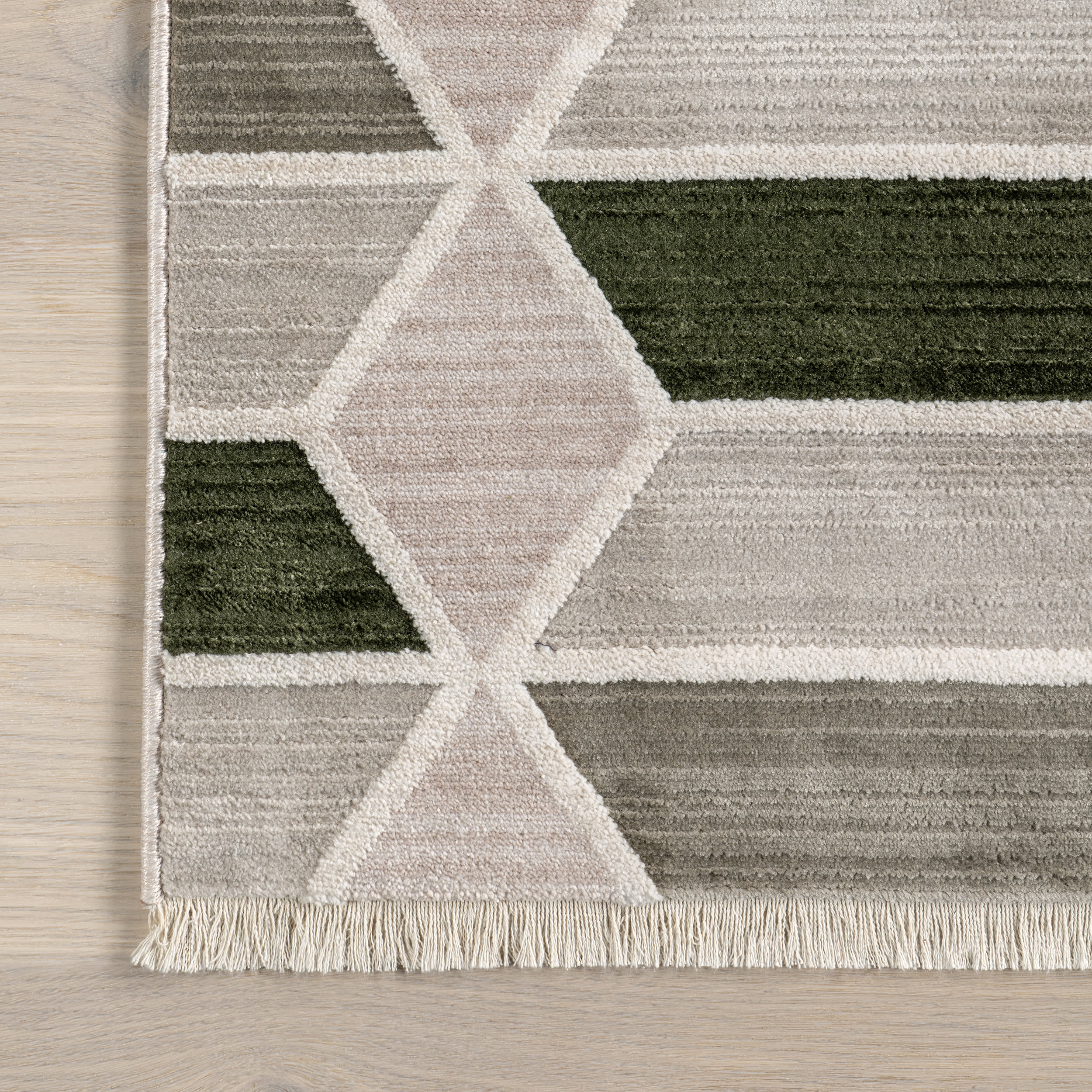 Alta Textured Trapezoid Area Rug - Light Grey Modern Geometric Rug for Living Room, Bedroom & Office Decor
