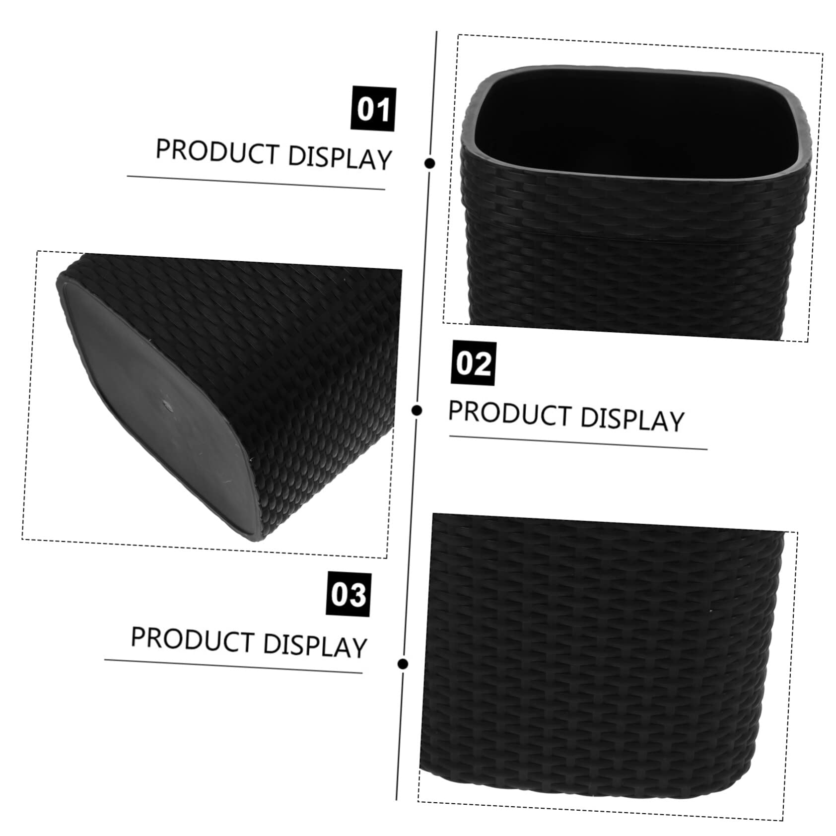 Operitacx Woven Waste Basket - 5L Plastic Trash Can for Home & Office Use | Eco-Friendly Small Garbage Bin for Desk, Bathroom, Kitchen & Bedroom | Modern Home Organization Accessory
