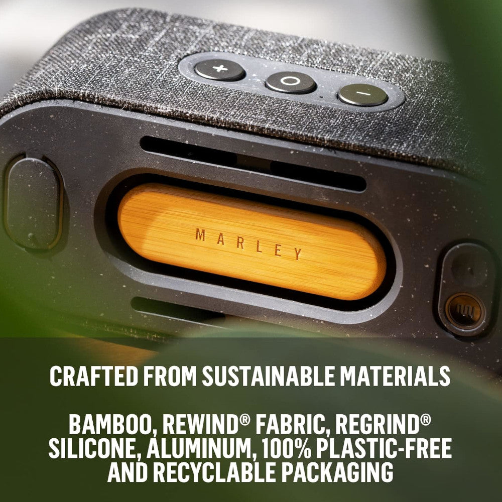 HOUSE OF MARLEY EM JA021 SB Get Together 2 Mini Bluetooth Speaker - Blemished Packaging - Perfect for Outdoor Adventures, Beach Parties & Home Entertainment